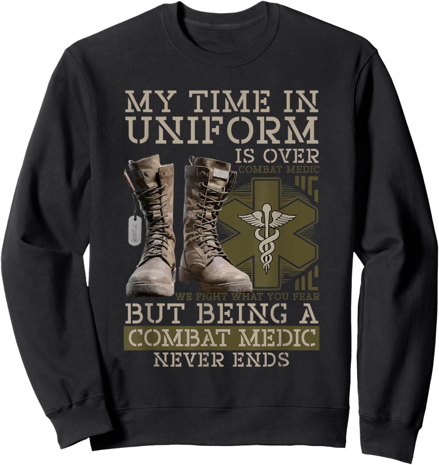 Combat Medic First Aid Field Medic Military Sweatshirt - Sweatshirt | Black