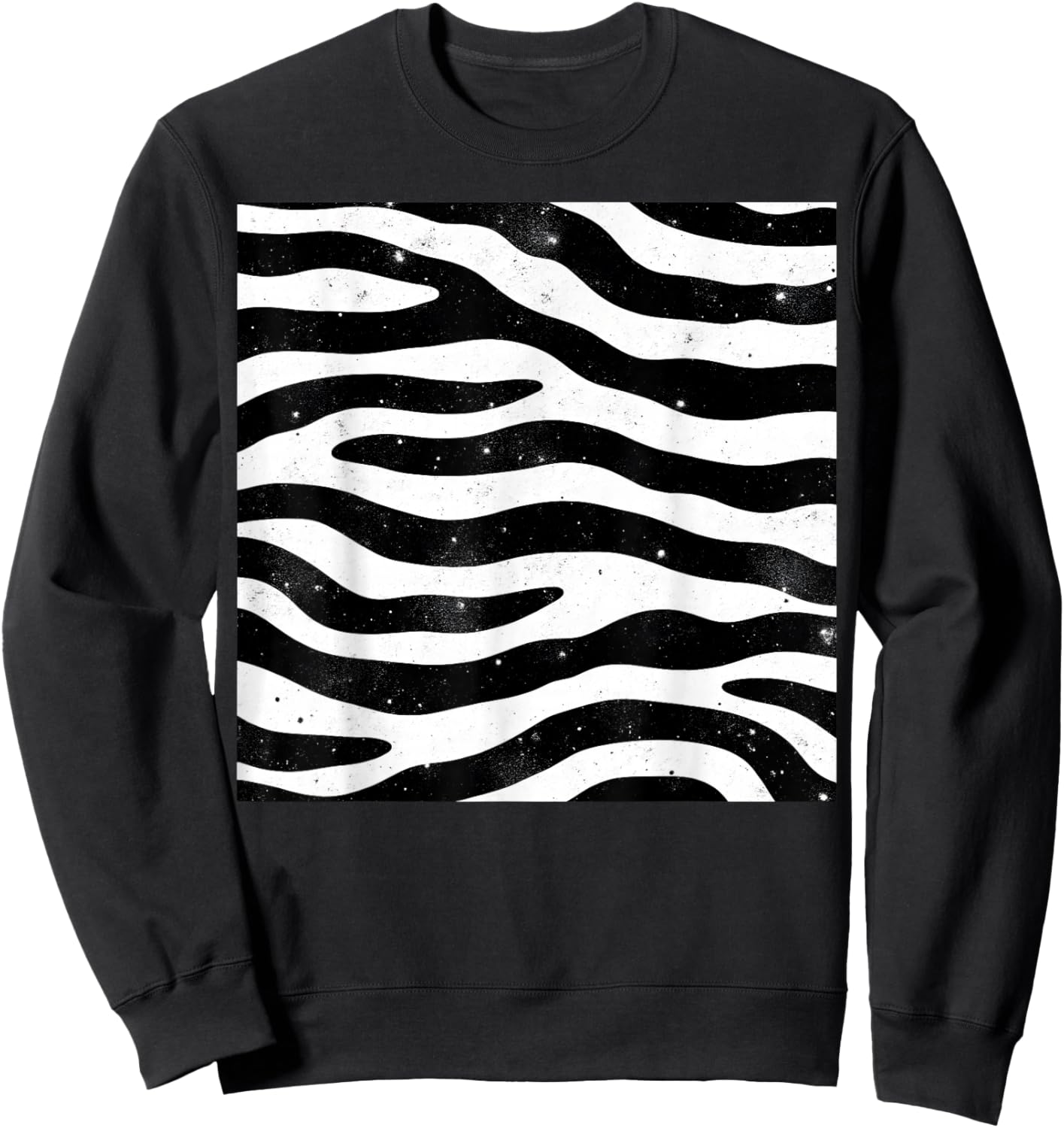 Zebra Print Pattern Women Girls Animal Zebra Sweatshirt - Sweatshirt | Black