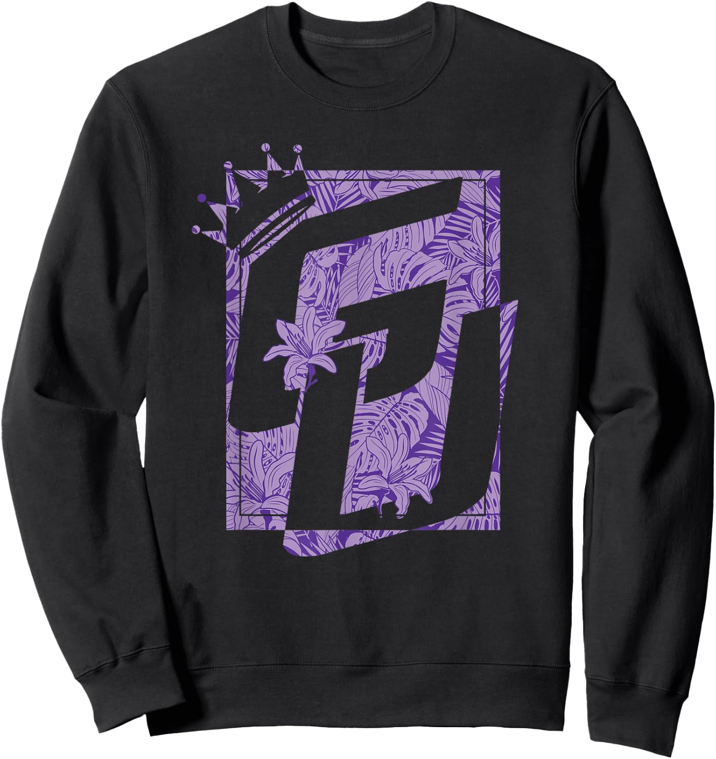 GU Purple Floral - 671 Guam Sweatshirt - Sweatshirt | Black