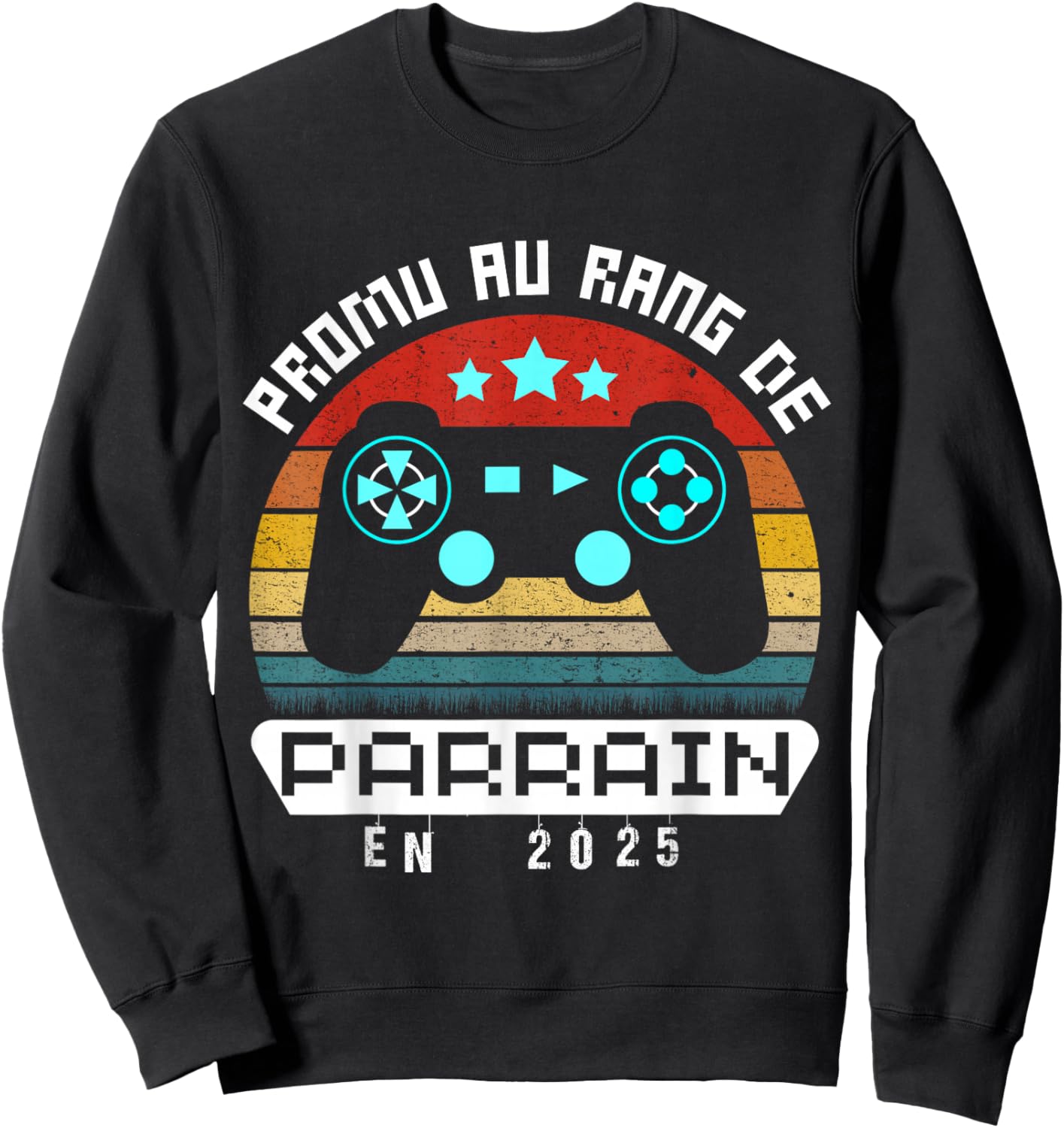 Future Godfather 2025 Gamer Gift Announcement Pregnancy Retro , Black, S Sweatshirt - Sweatshirt | Black