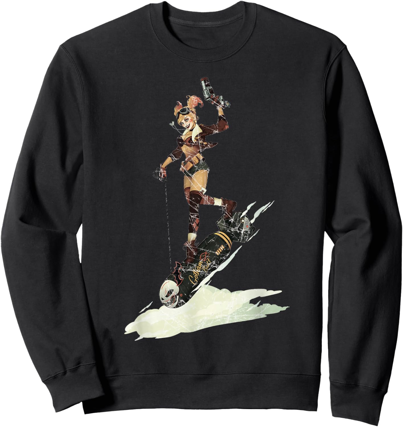 DC Comics Bombshells Harley Quinn Character Bomb Sweatshirt - Sweatshirt | Black
