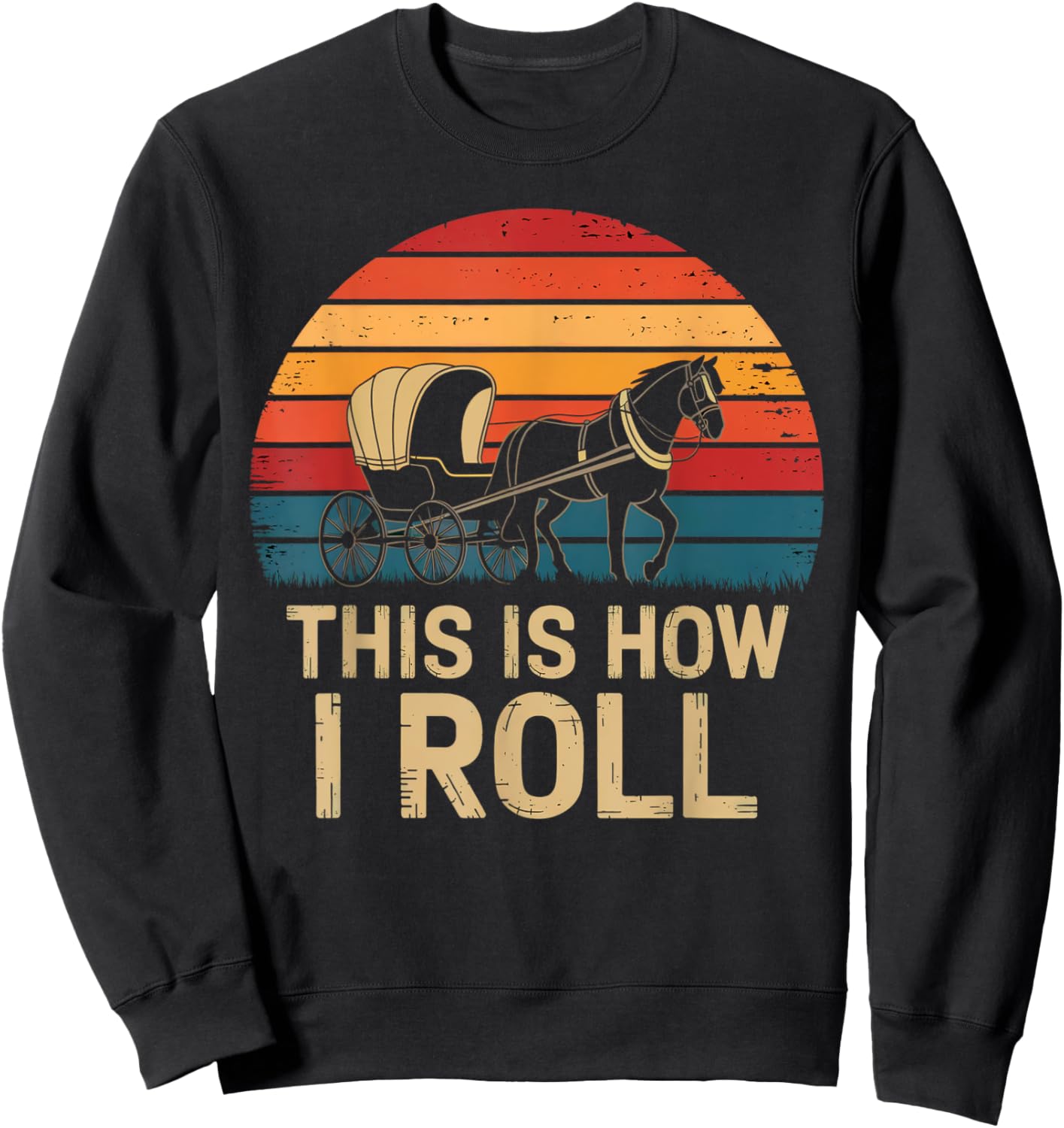 Amish Buggy – Classic Countryside Design Sweatshirt - Sweatshirt | Black