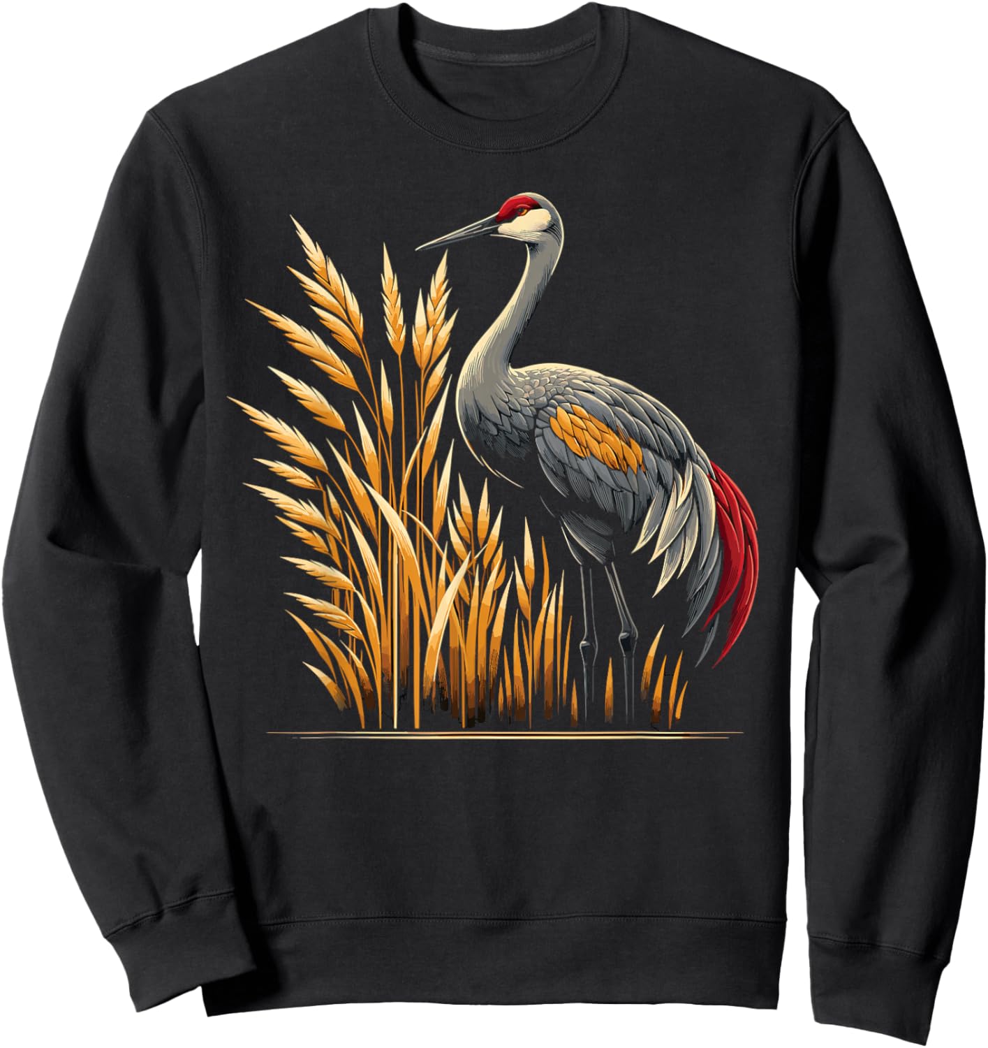 Birdwatcher Sandhill Crane - -Adults, Black, Small Sweatshirt - Sweatshirt | Black