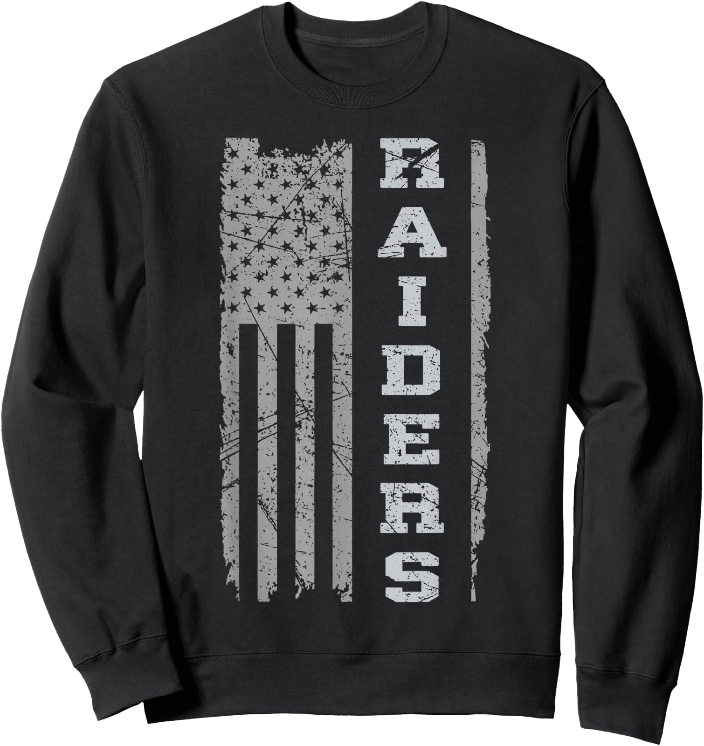 Raiders Name USA Flag Gift Men Women Boy Girl Sweatshirt - Sweatshirt | Black