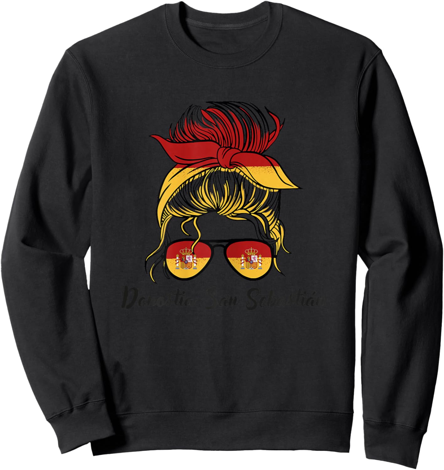 Donostia-San Sebastián Girl, Spanish Flag Spain Sweatshirt - Sweatshirt | Black