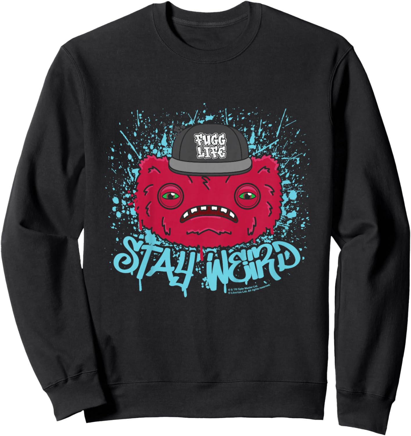 Kids Fuggler Wide Eyed Weirdo Fugg Life Stay Weird Kids Sweatshirt - Sweatshirt | Black