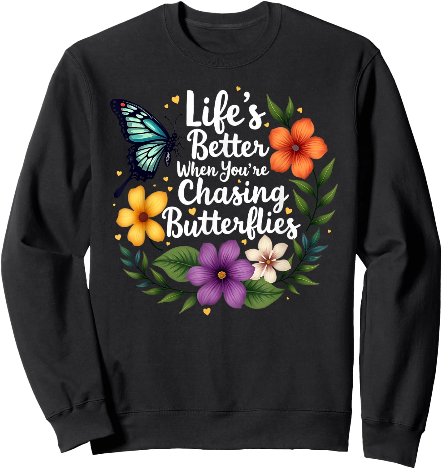 Butterfly Dreams Colorful Majestic Monarch Butterflies Sweatshirt - Sweatshirt | Black