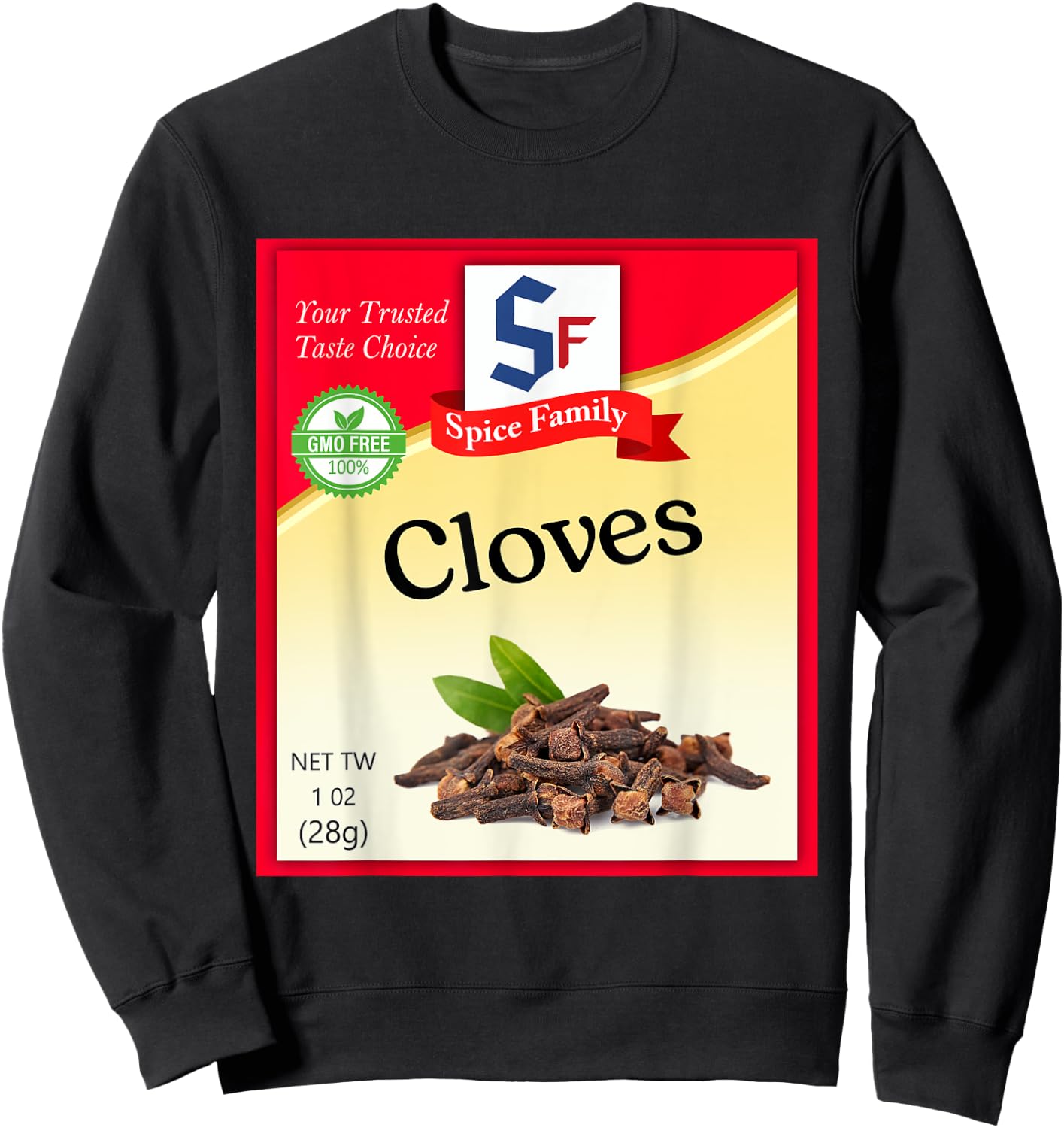 Cloves Condiment Costume Holiday Spice Costumes Sweatshirt - Sweatshirt | Black