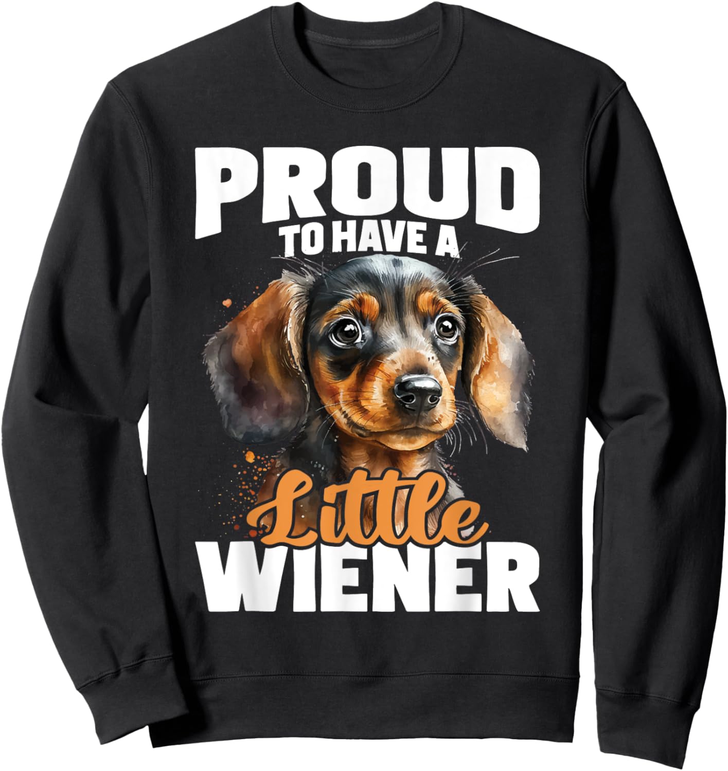 Proud To Have A Little Wiener - Dachshund Pet Dog Lover Men Women Sweatshirt - Sweatshirt | Black