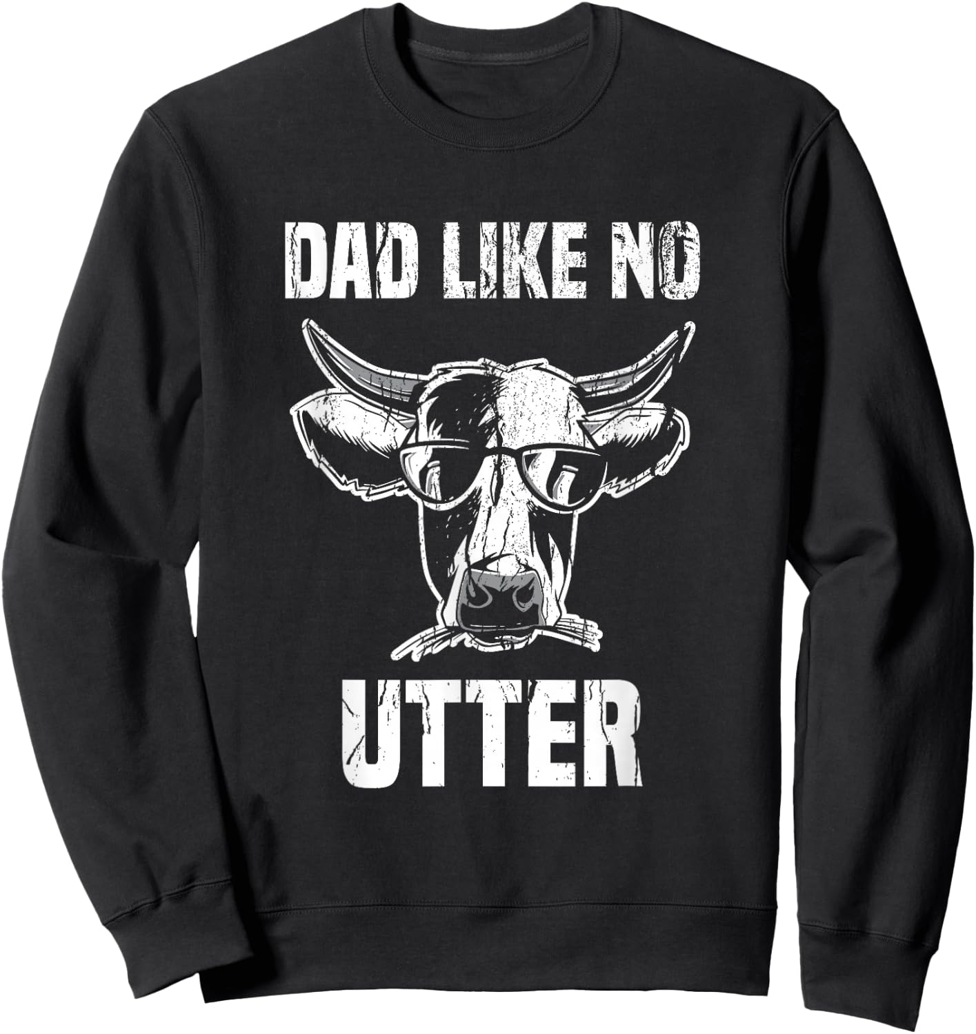 Lustige Khe Bauernhof Papa Farming Leben Kuh Men's Adults Black Animal Small Classic Fit Crew Collar Short Sleeve Father's Day Sweatshirt - Sweatshirt | Black