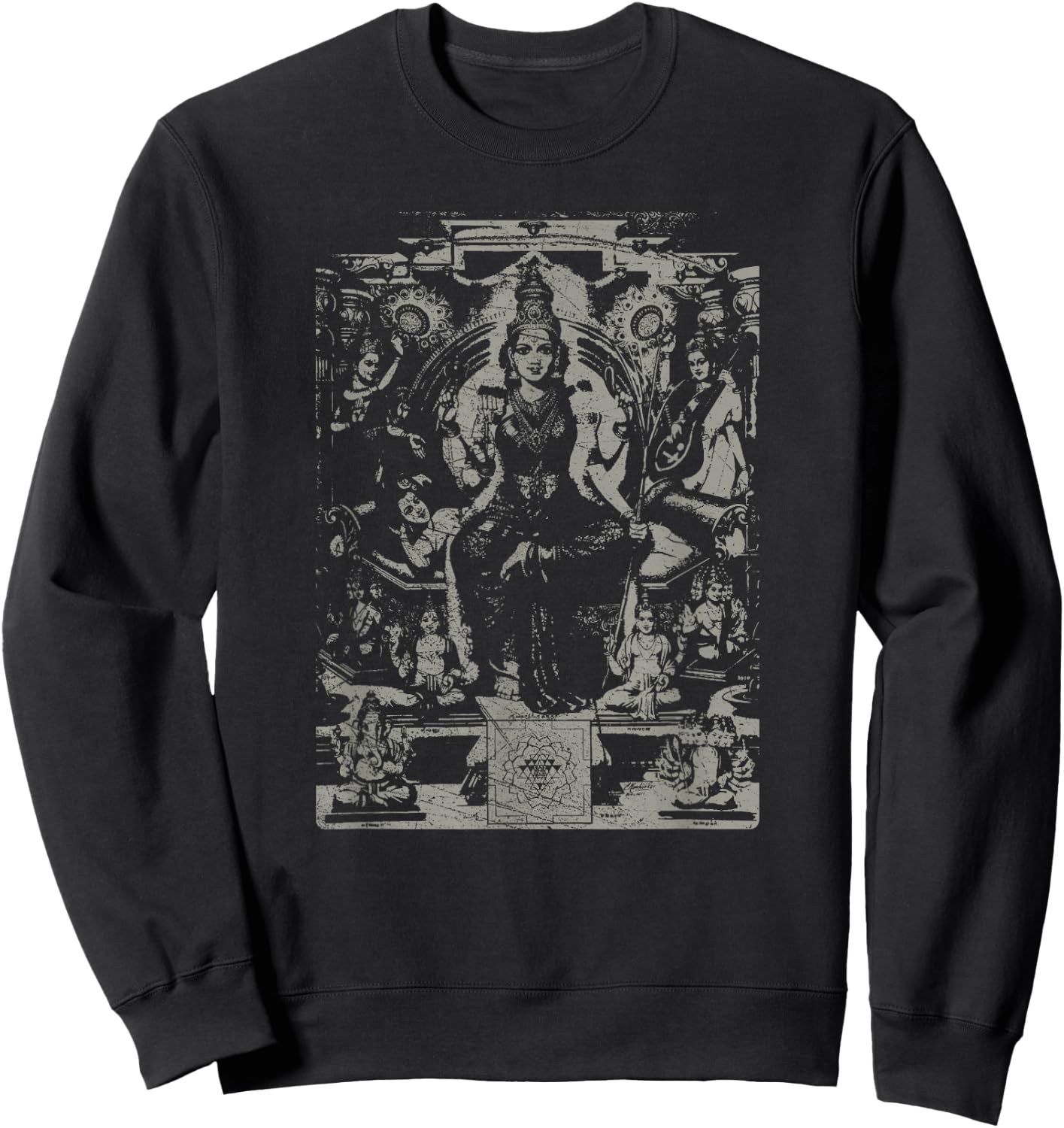Hindu Book Tripura Upanishad - Sacred Sri Yantra Sweatshirt - Sweatshirt | Black