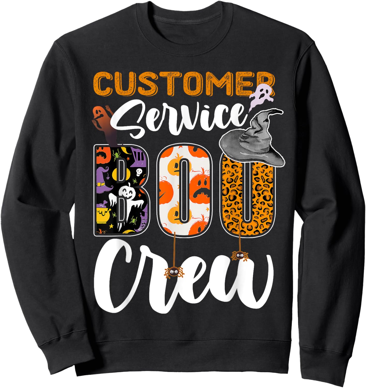 Customer Service Boo Crew Halloween Matching Specialist Sweatshirt - Sweatshirt | Black