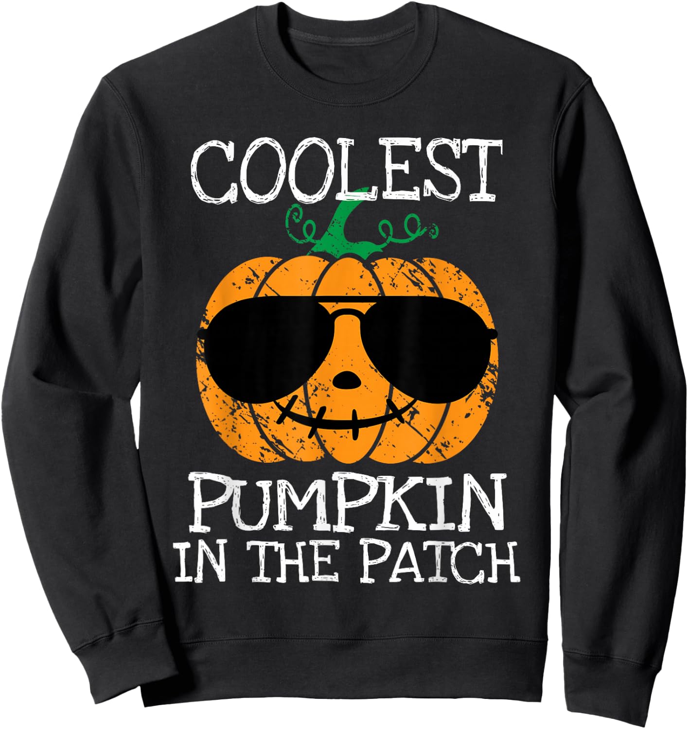 Kids Coolest Pumpkin In The Patch Halloween Boys Girls Teens Sweatshirt - Sweatshirt | Black