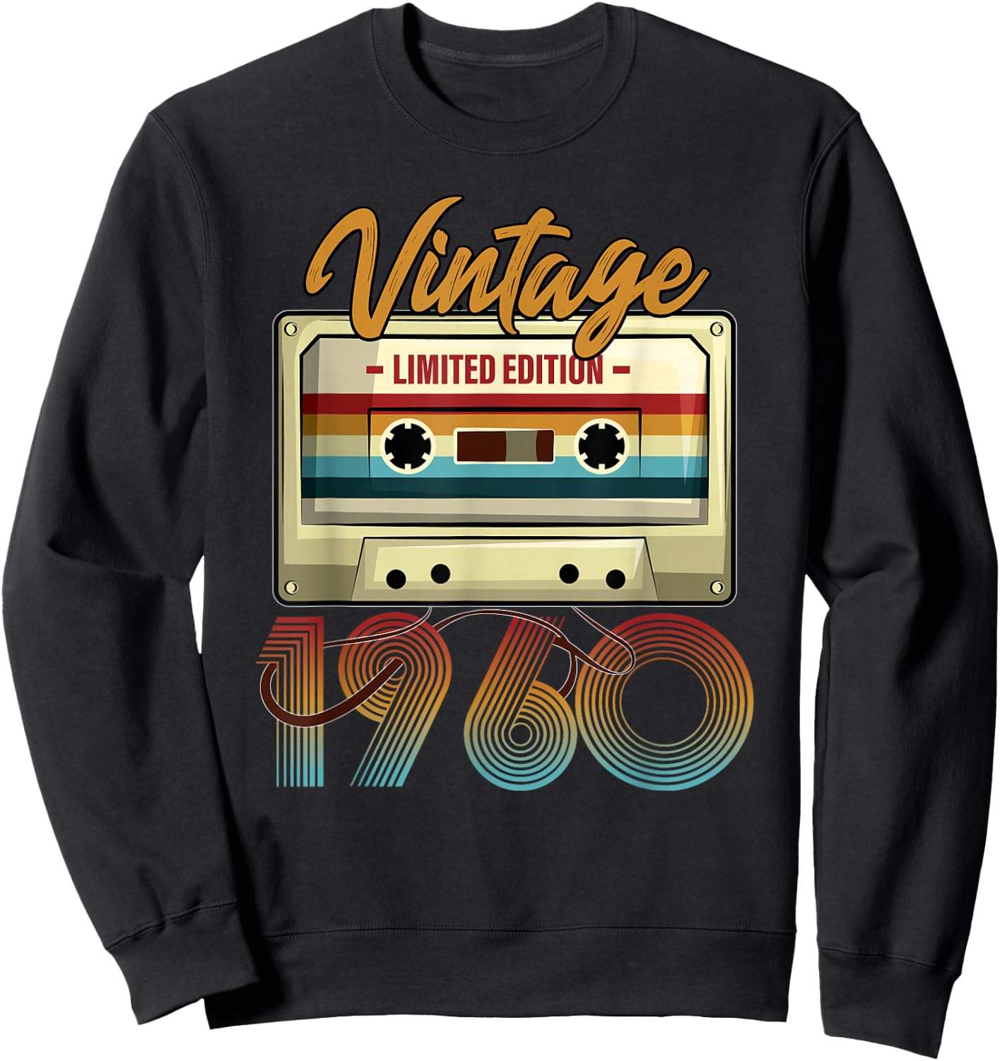 Vintage 1960 65th birthday cassette tape women B-day Sweatshirt - Sweatshirt | Black