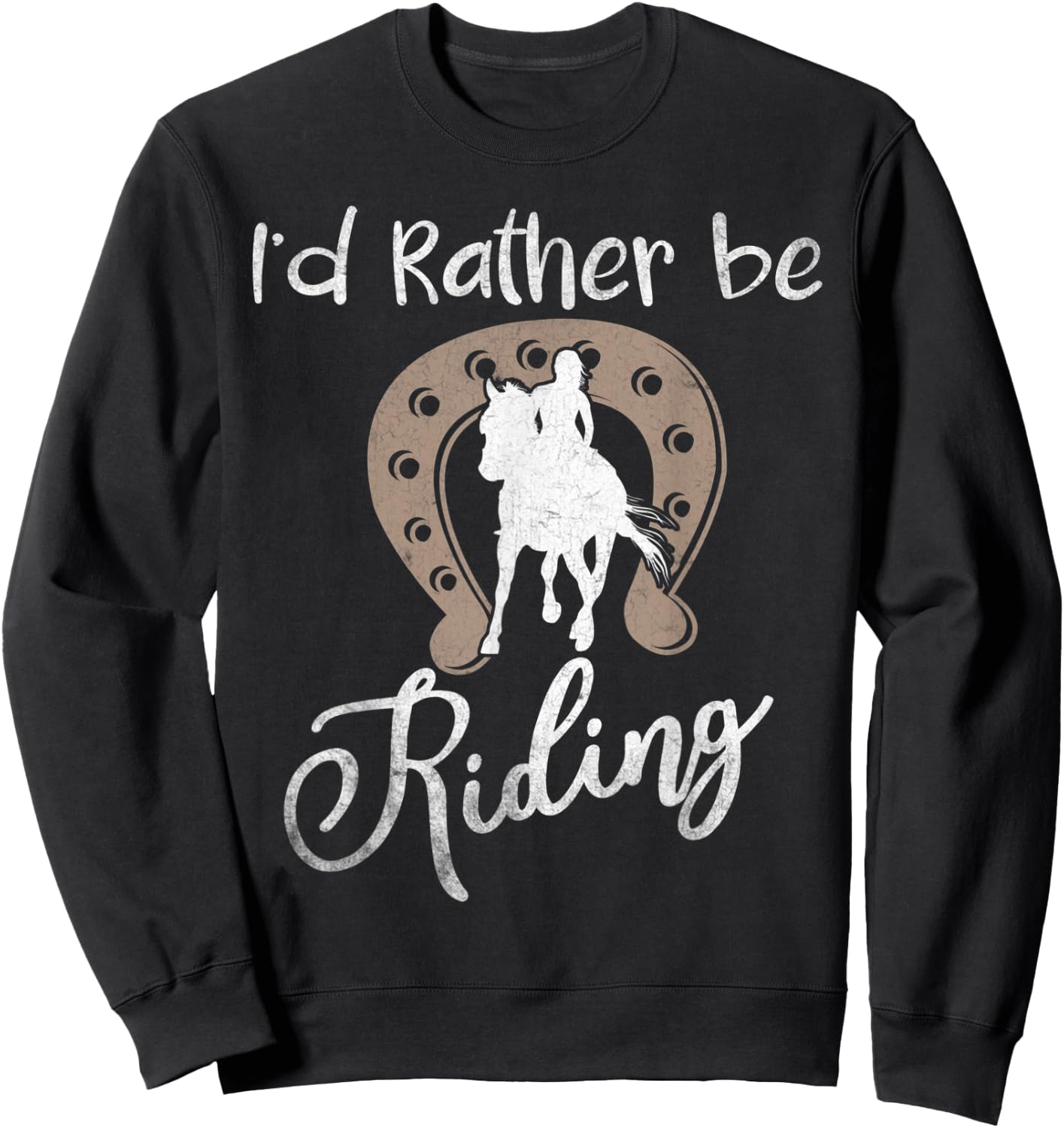 Horse Shirts Girls I'd Rather Be Riding Horseback Sweatshirt - Sweatshirt | Black