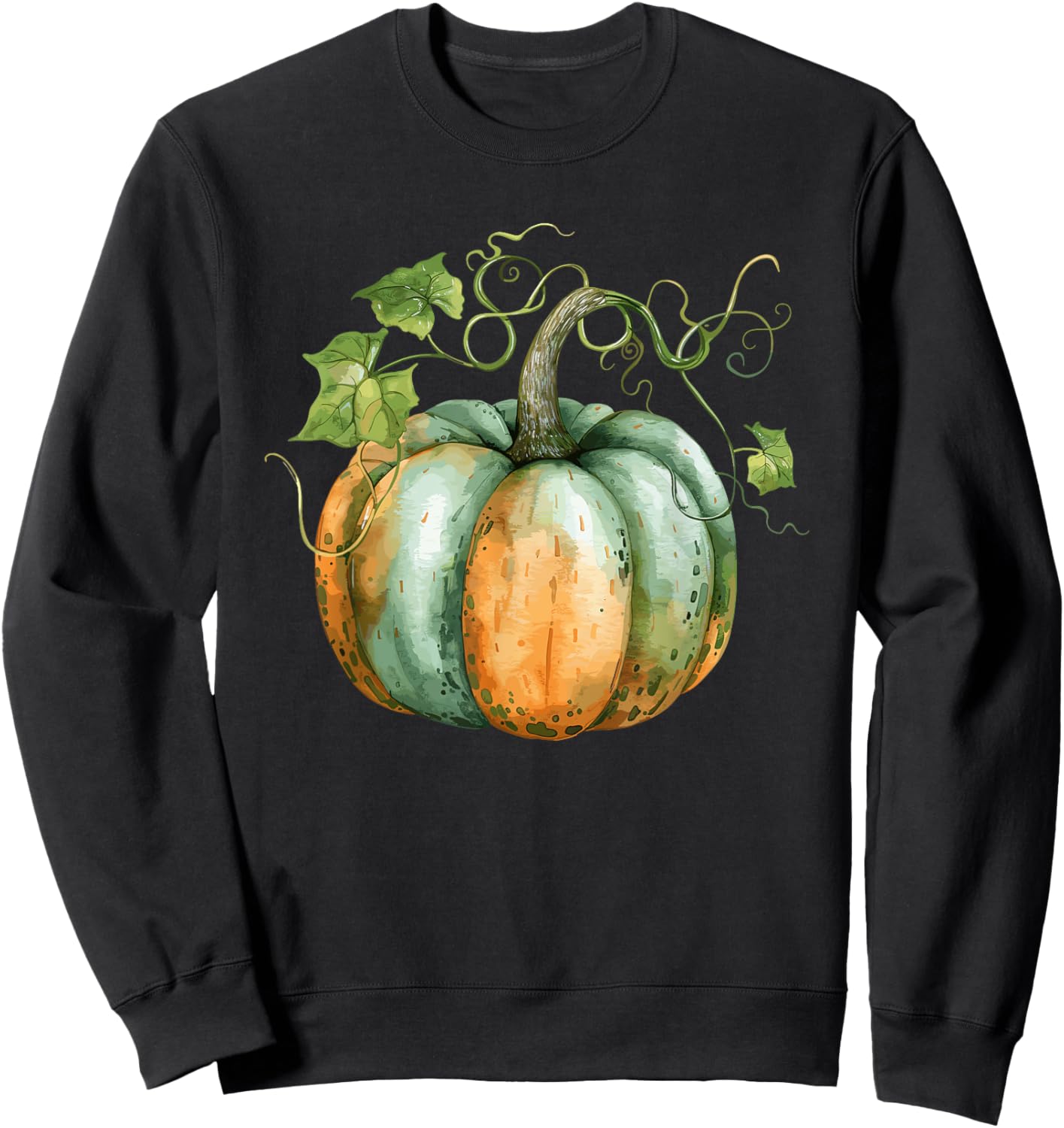 Vintage Pumpkin Autumn Harvest Fall Thanksgiving Design Sweatshirt - Sweatshirt | Black