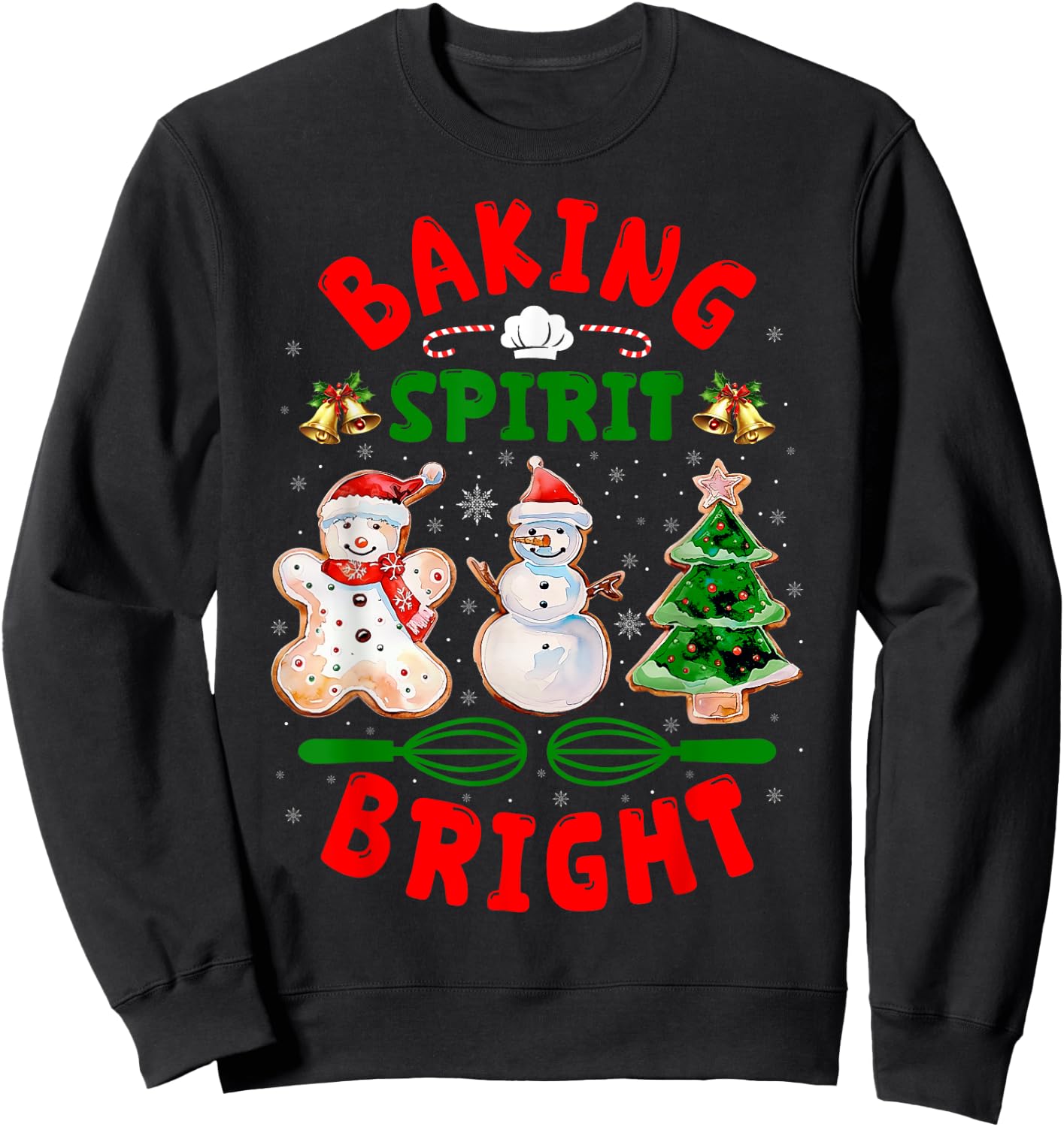 Baking Spirit Bright Donut Christmas Tree Xmas Cookie Kids Sweatshirt - Sweatshirt | Black