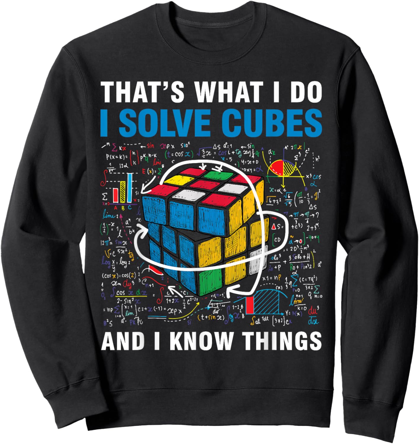 Competitive Puzzle I Solve Cubes and I Know Thing Cubing Sweatshirt - Sweatshirt | Black
