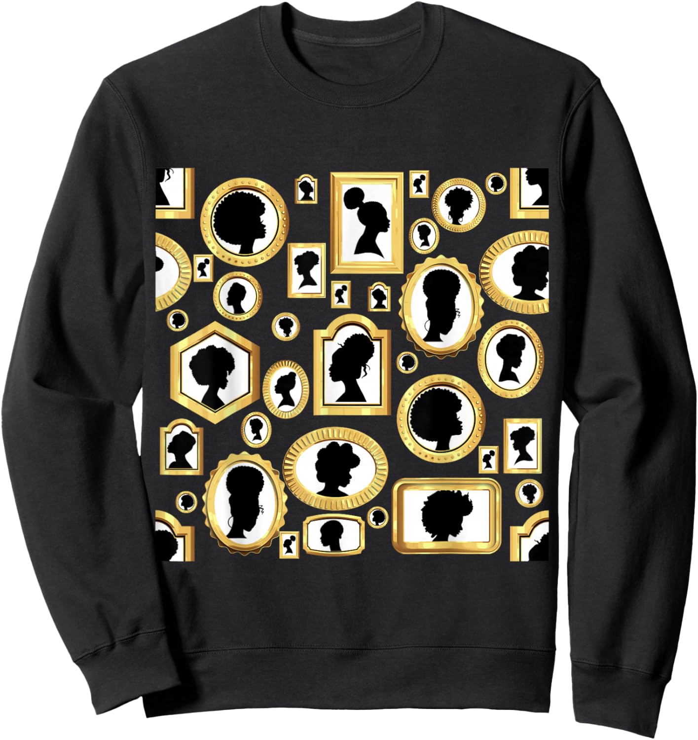 Black Beauty Vintage African Cameo Classic Elegant Woman Sweatshirt - Sweatshirt | Black