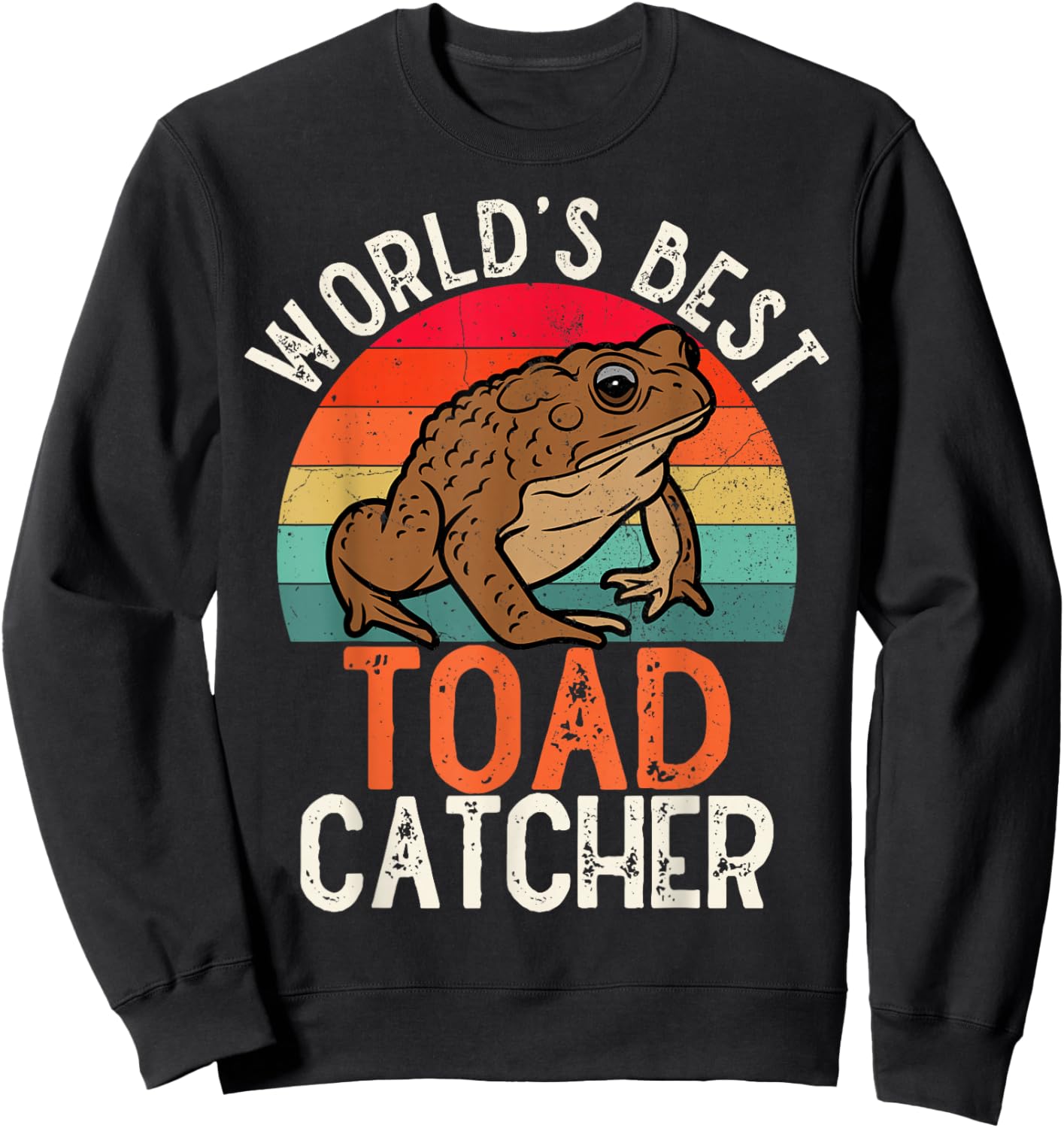 Worlds Best Toad Catcher Kids Boy Funny Amphibian Toad Sweatshirt - Sweatshirt | Black