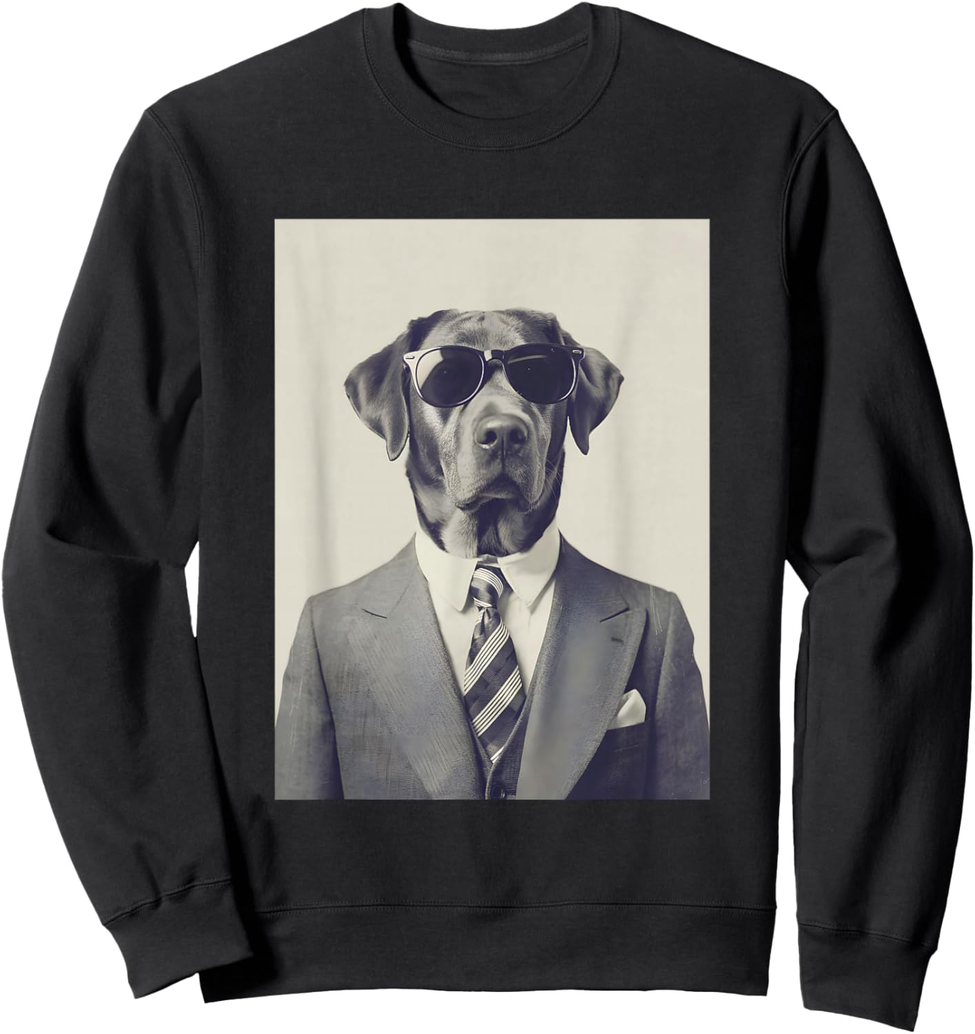 Dog in Suit Funny Dog Sweatshirt - Sweatshirt | Black