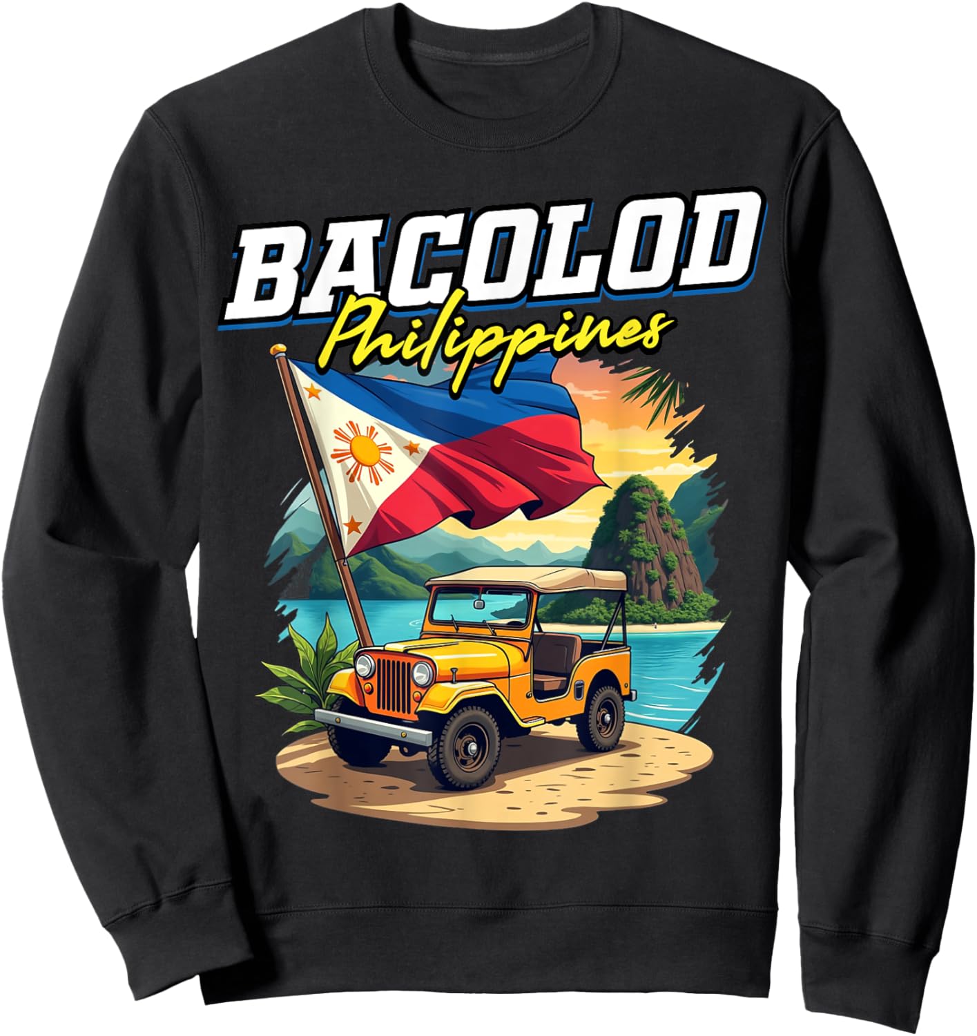 Bacolod Philippines Travel Vacation Filipino Souvenir Sweatshirt - Sweatshirt | Black