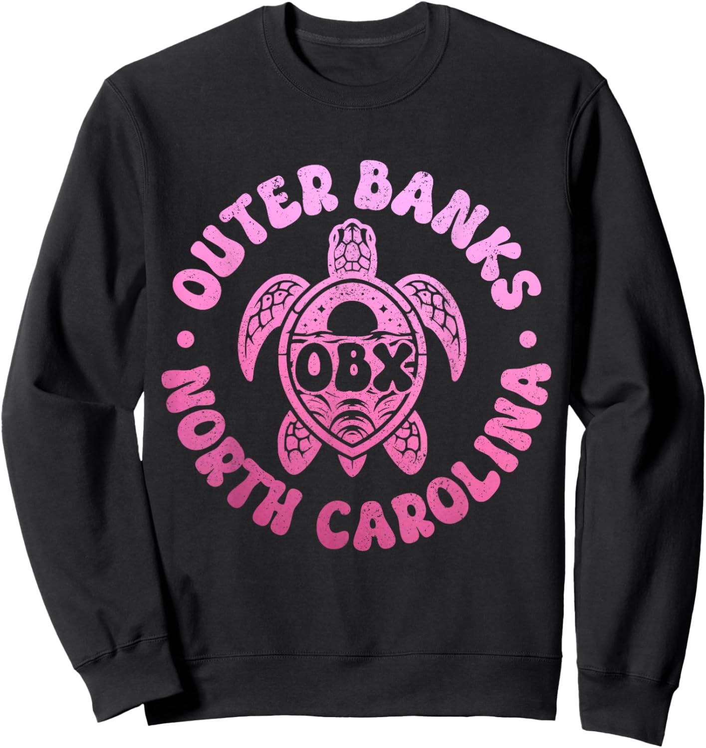 Outer Banks North Carolina Sea Turtle Beach Surf Souvenir Sweatshirt - Sweatshirt | Black