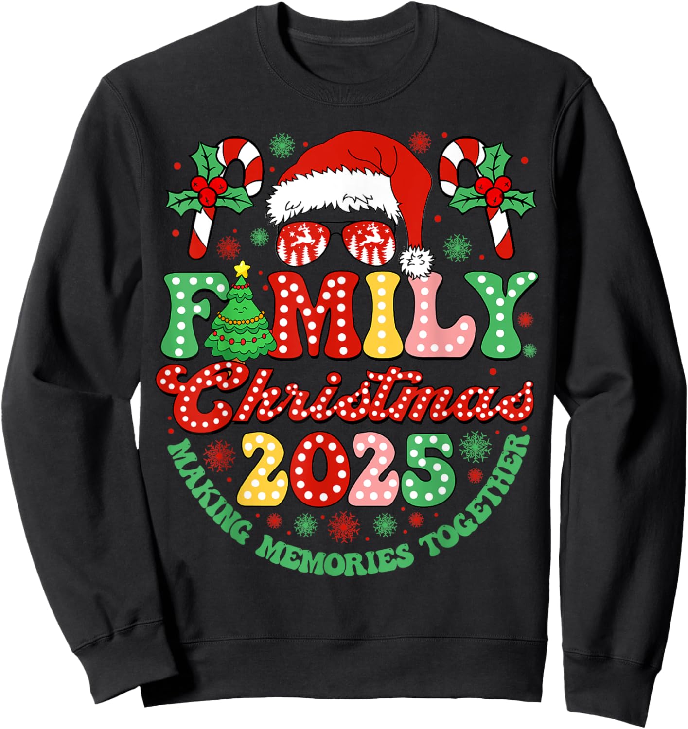 Family Christmas 2025 Christmas Squad Xmas Matching Pajamas Sweatshirt - Sweatshirt | Black