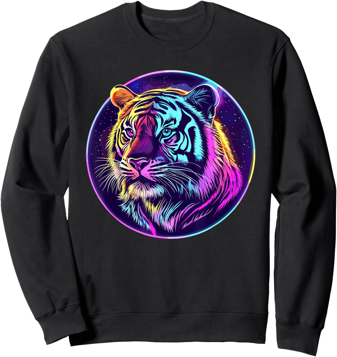 Tigre cosmique coloré Sweatshirt - Sweatshirt | Black