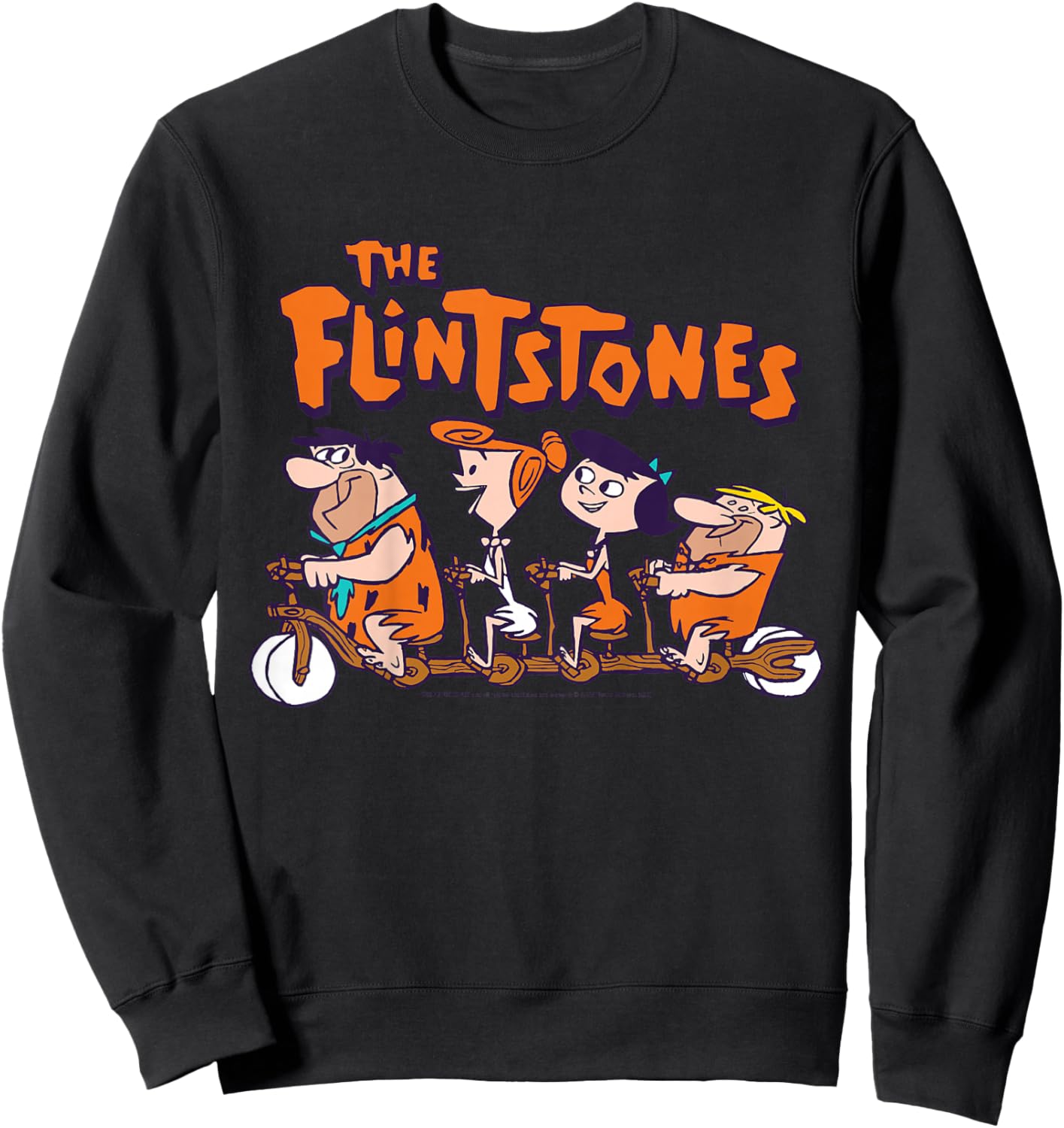 Kids The Flintstones Group Shot Bike Ride Sweatshirt - Sweatshirt | Black