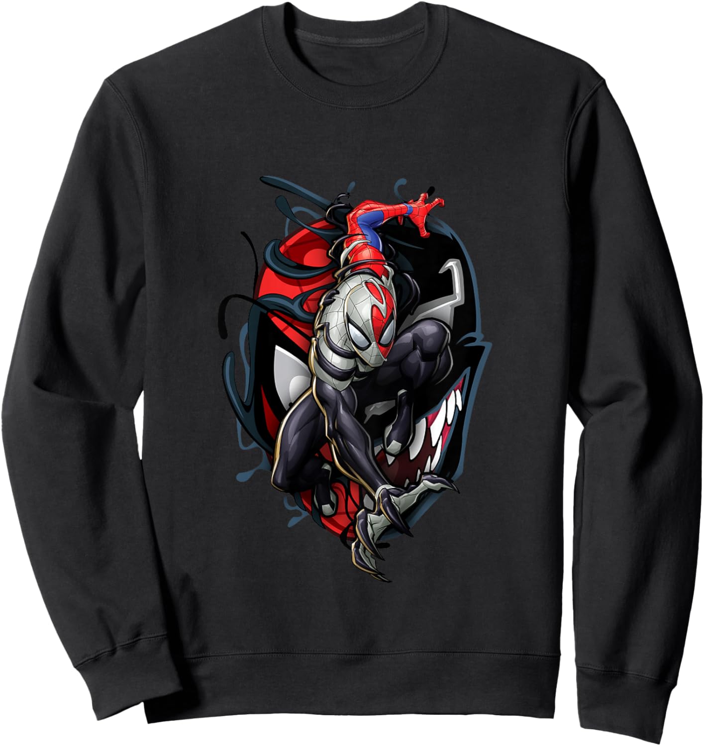 Kids Marvel Spider-Man Classic Venom Spider-Man Split Mask Icon Sweatshirt - Sweatshirt | Black