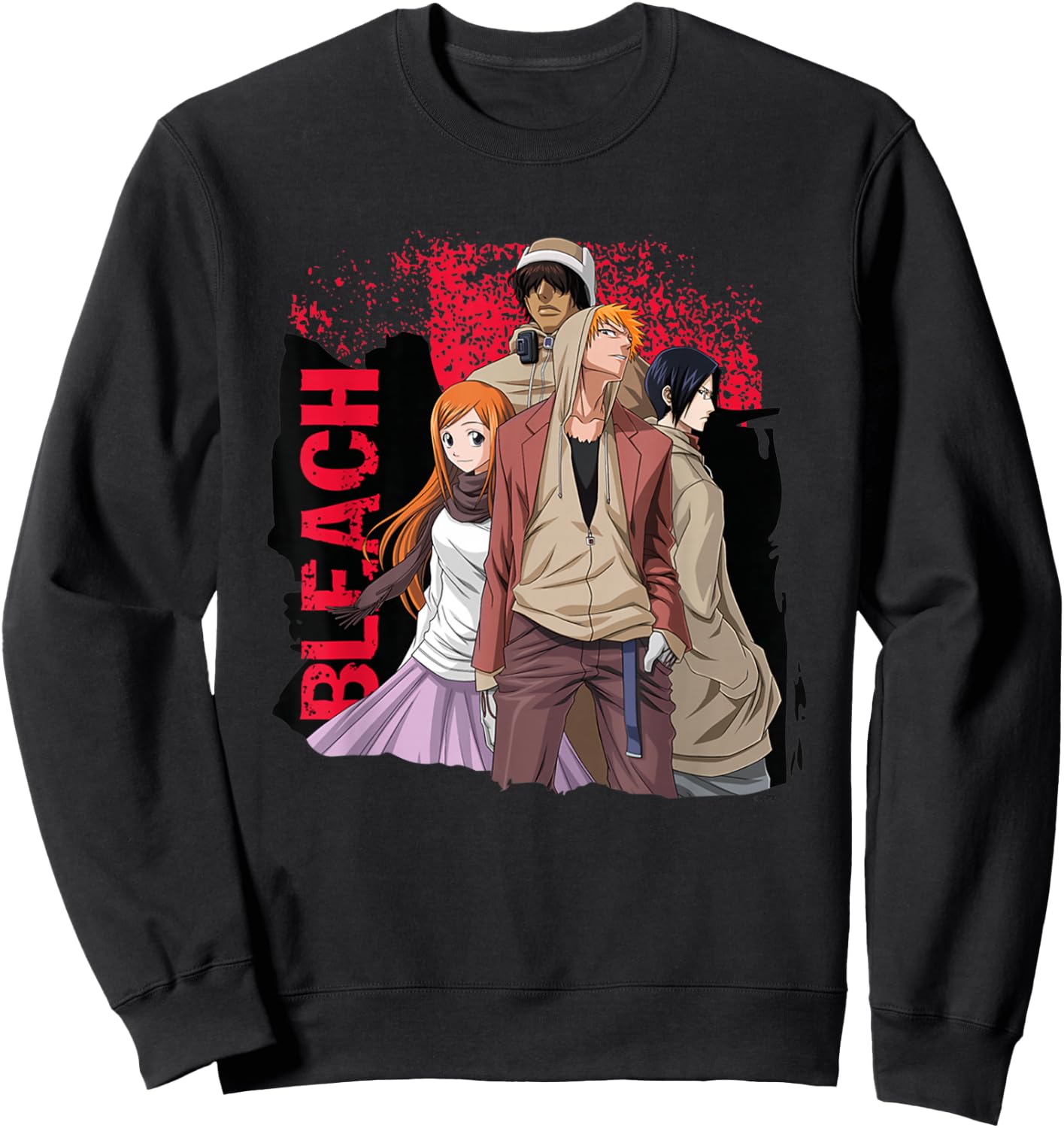 Bleach Ichigo Hood and Characters Streetwear Anime Sweatshirt - Sweatshirt | Black
