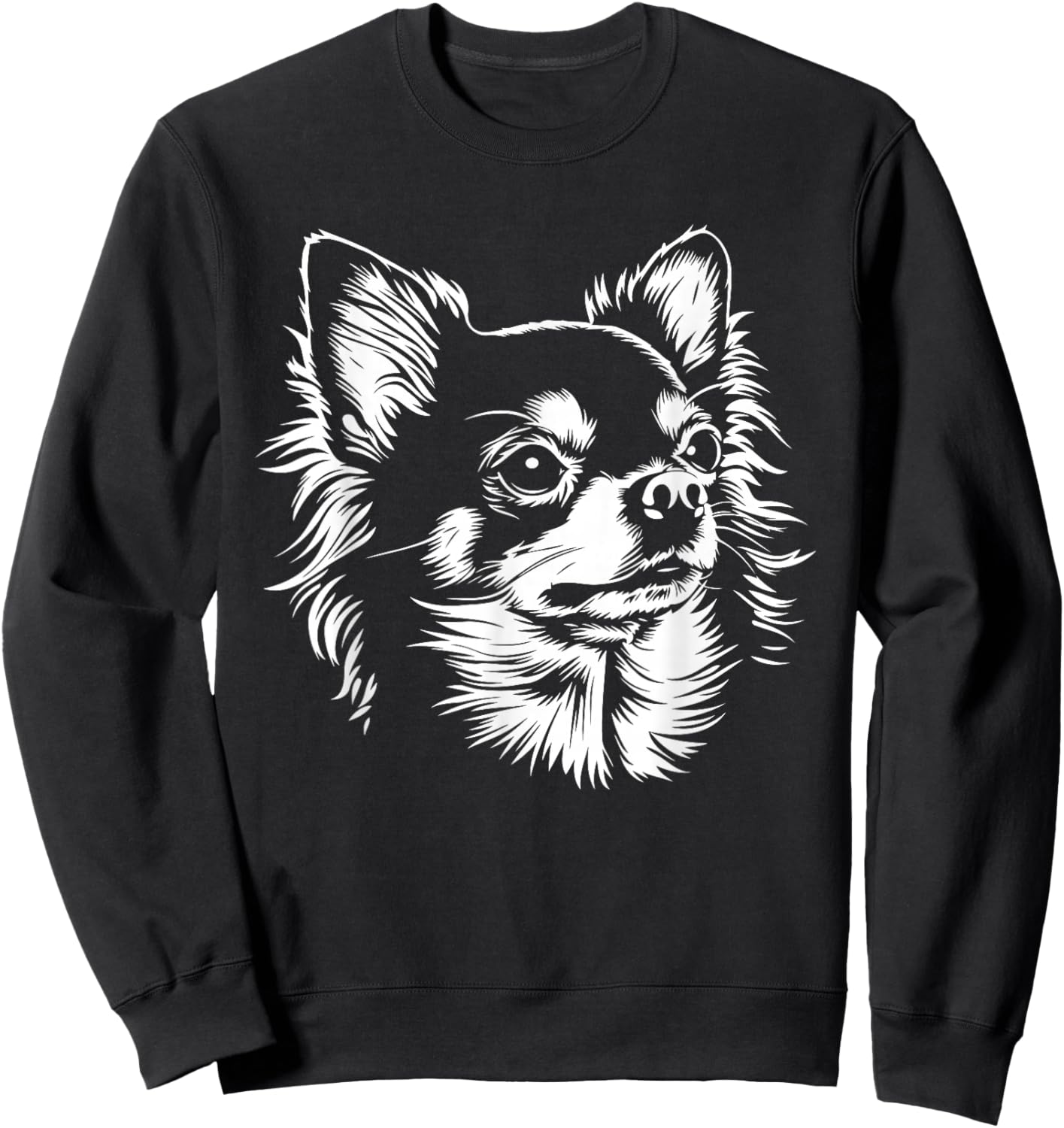 Long Haired Chihuahua Cute chihuahuadog Sweatshirt - Sweatshirt | Black