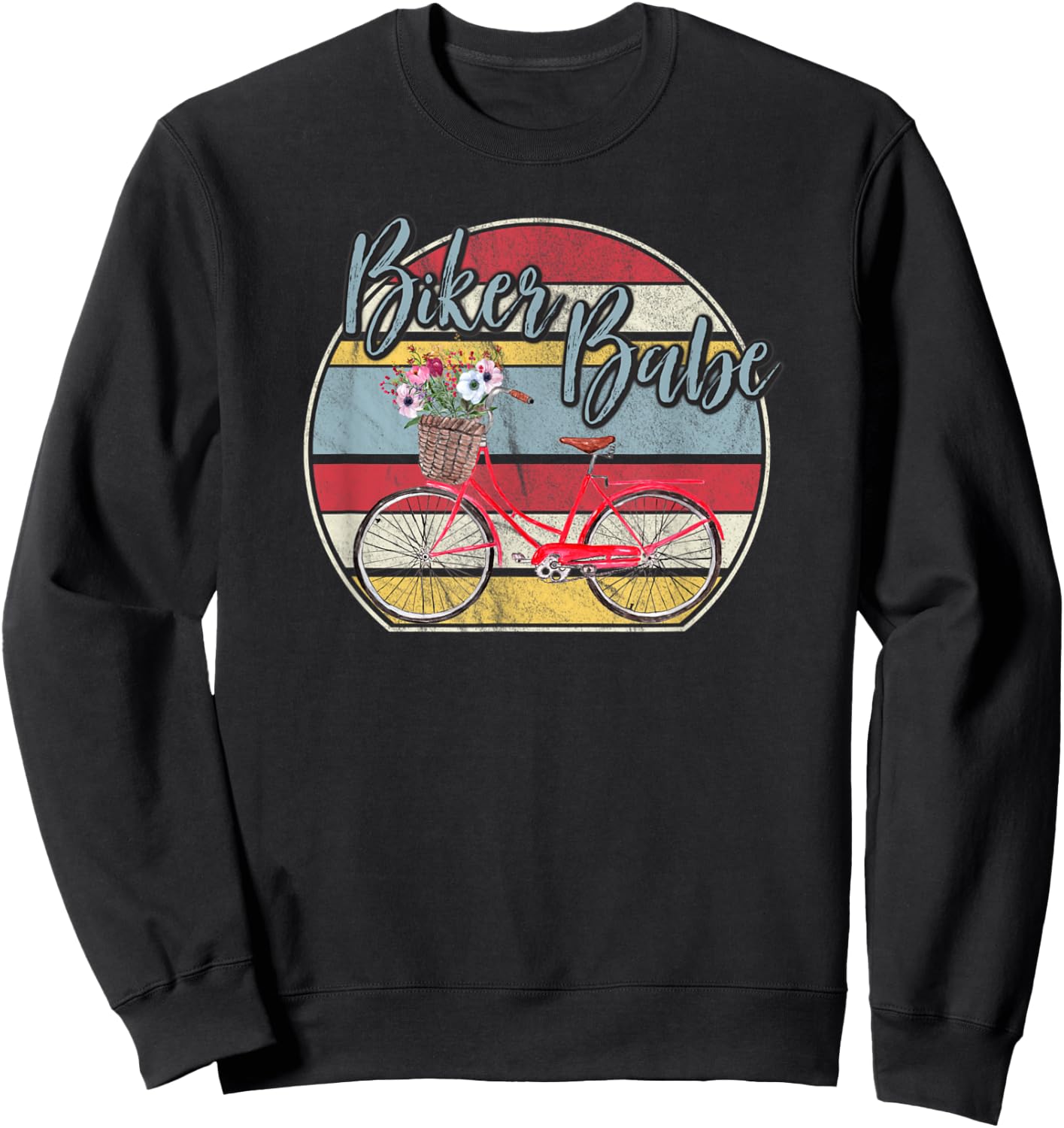 Biker Shirt Biker Babe Bicycle Cyclist Gear Gift Sweatshirt - Sweatshirt | Black
