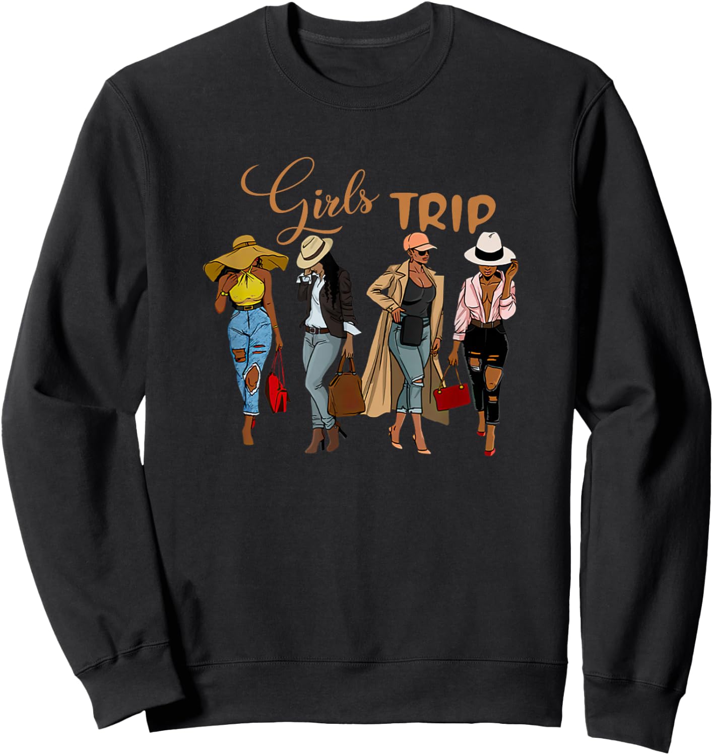 Girls Trip Black Women Queen-Melanin African American Pride Sweatshirt - Sweatshirt | Black