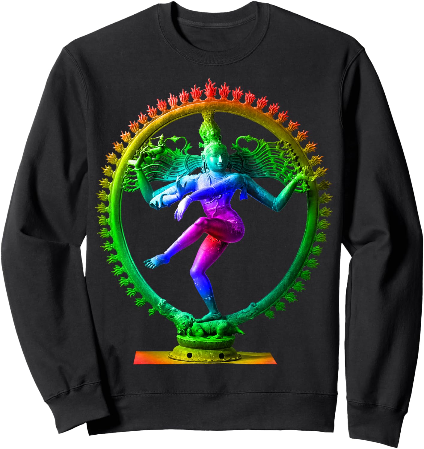 Lord Shiva Nataraja Statue dancing Divine Tandava Hindu gift Sweatshirt - Sweatshirt | Black