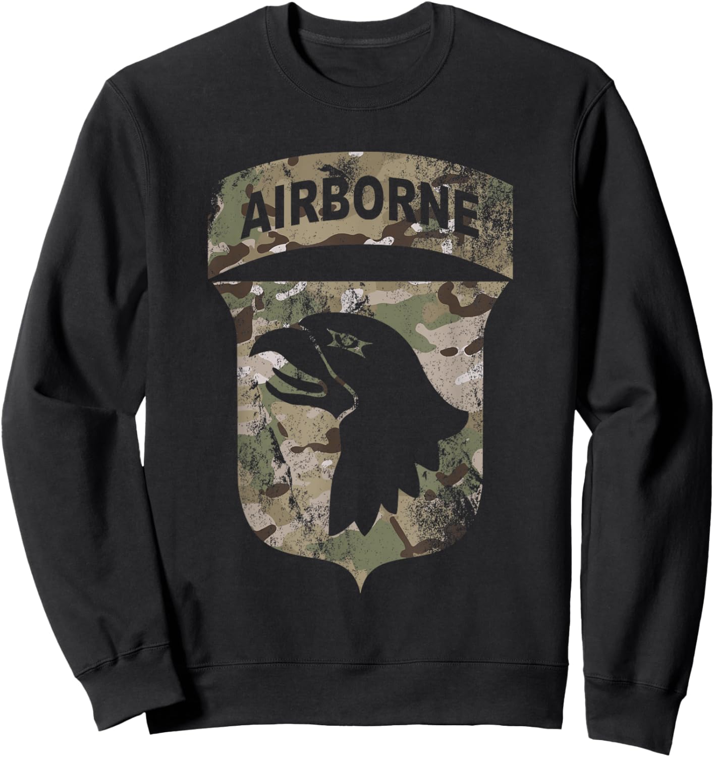 Camo 101st Airborne Division - OCP Retro Multicam Camouflage Sweatshirt - Sweatshirt | Black