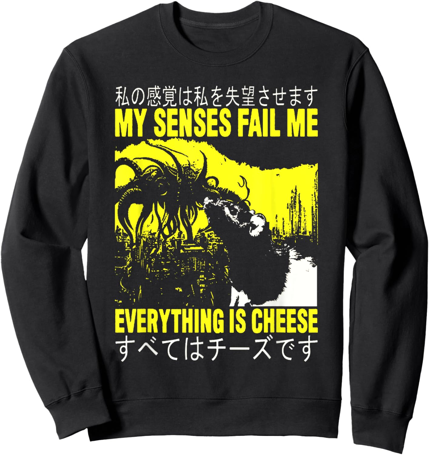 My Senses Fail Me Rat Everything is Cheese Rat Sweatshirt - Sweatshirt | Black