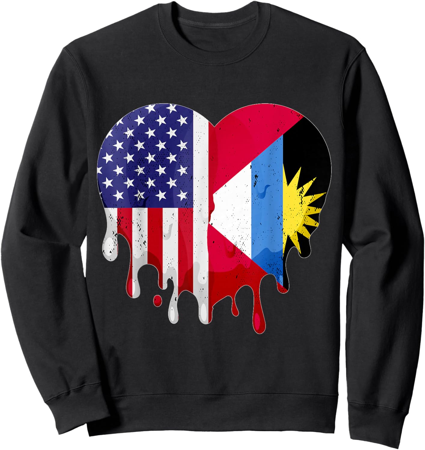Antigua American Patriot Grown Country Melting Heart Sweatshirt - Sweatshirt | Black