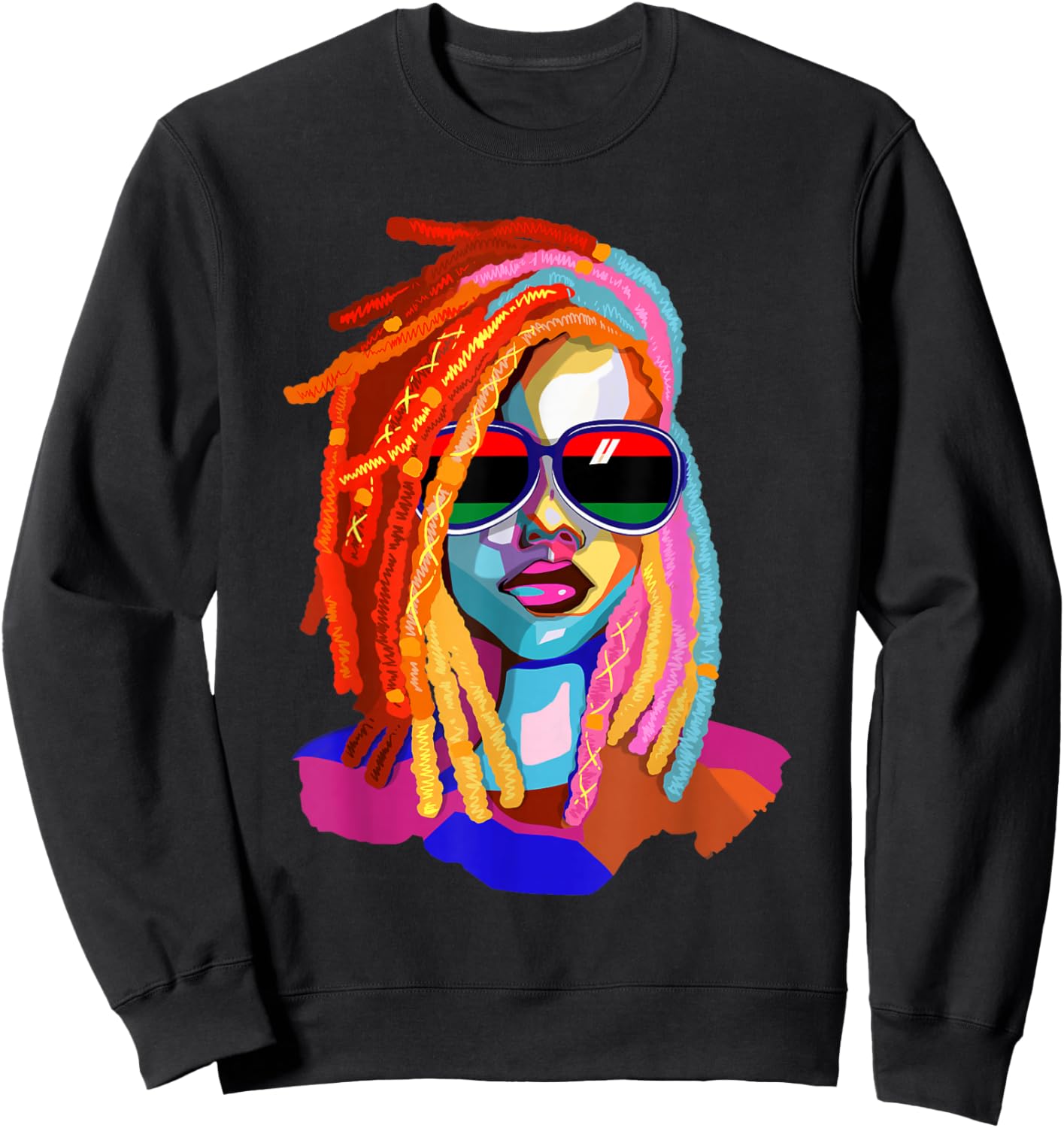 Afro Woman Black Queen Art Black History Juneteenth Sweatshirt - Sweatshirt | Black