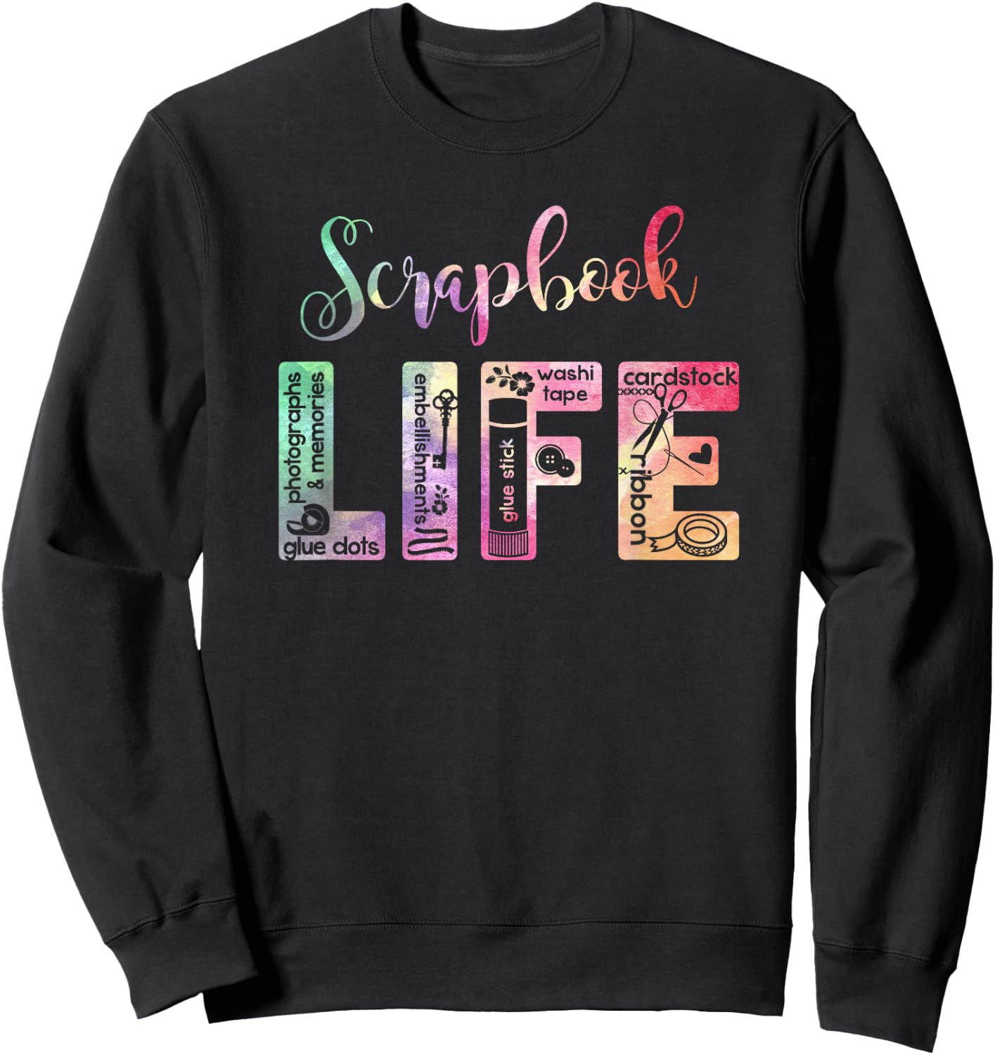 Scrapbook glue dots cardstock my scrapbooking Sweatshirt - Sweatshirt | Black