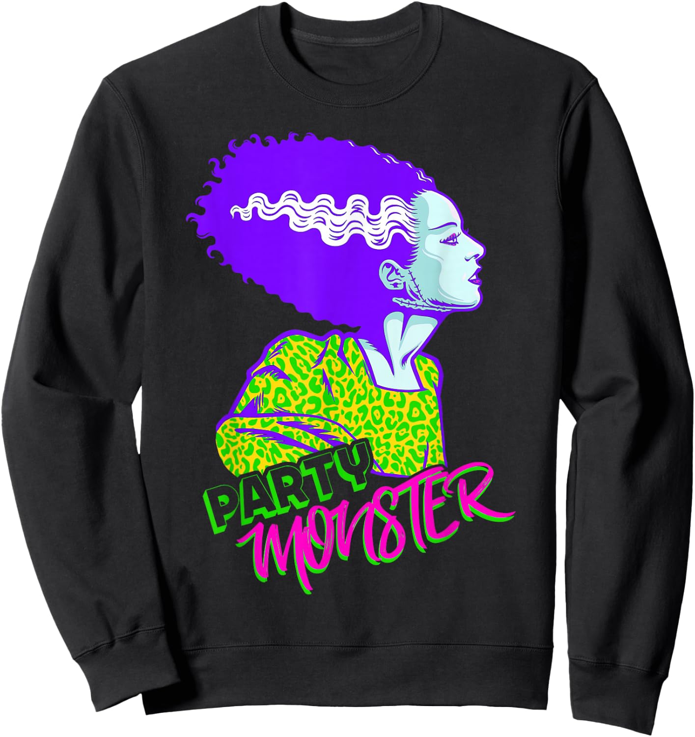 Universal Monsters Bride Of Frankenstein Party Monster Sweatshirt - Sweatshirt | Black