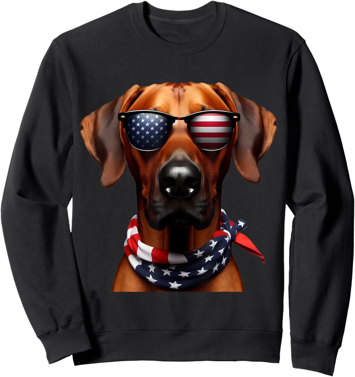 American Rhodesian Ridgeback Dog 4th Of July Owner Patriot Sweatshirt - Sweatshirt | Black