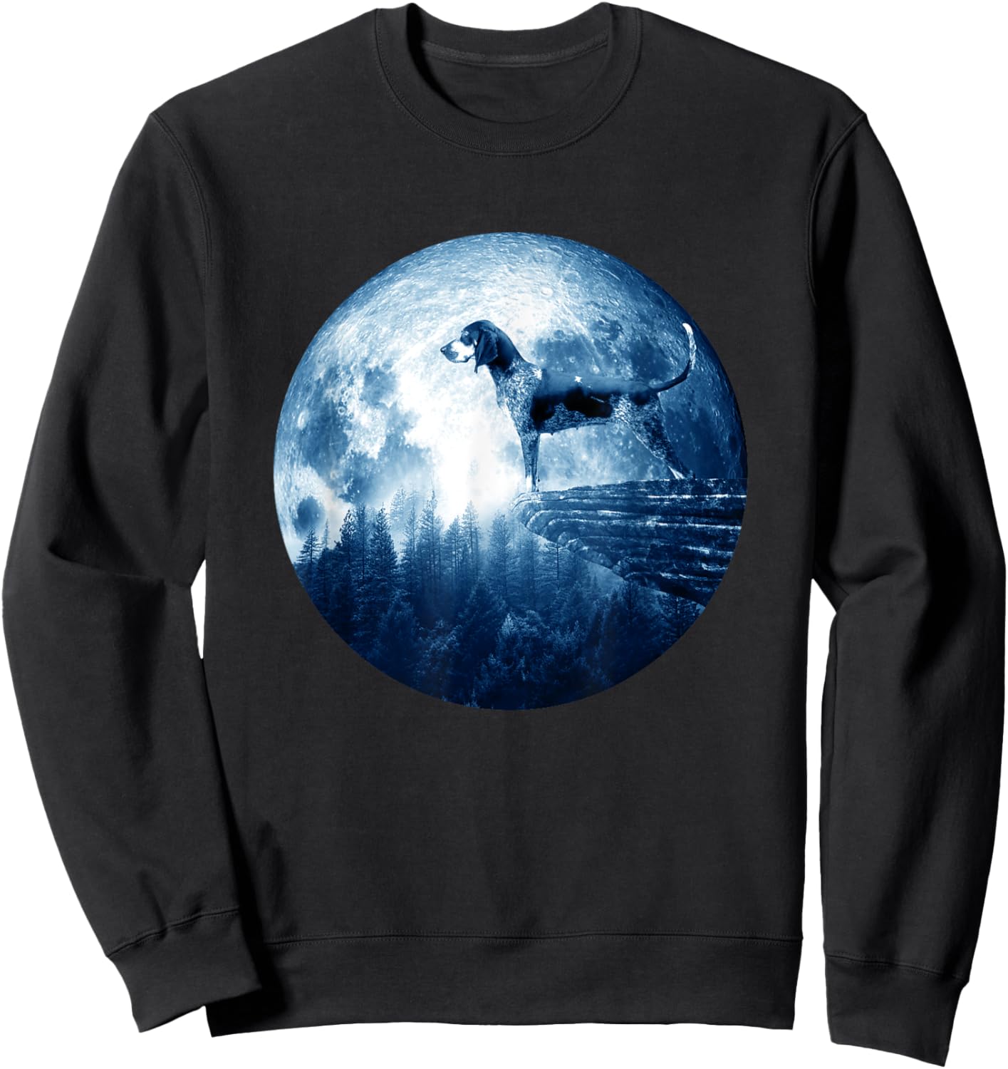 Bluetick Coonhound Dog Moon Dog Mom Dad Women Men Dog Lovers Sweatshirt - Sweatshirt | Black