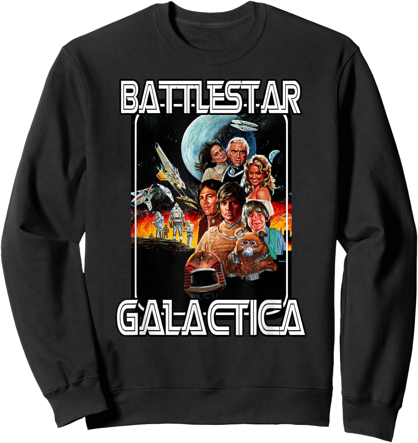 Battlestar Galactica Retro Poster Sweatshirt - Sweatshirt | Black