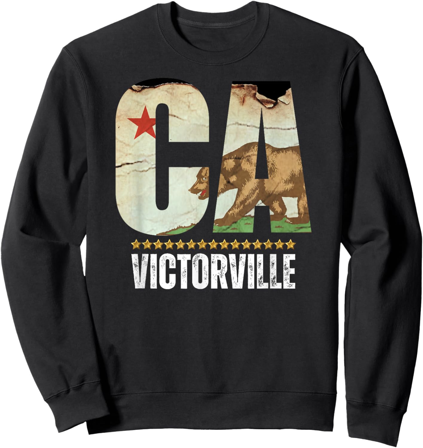 Victorville, California CA, Major USA City Sweatshirt - Sweatshirt | Black