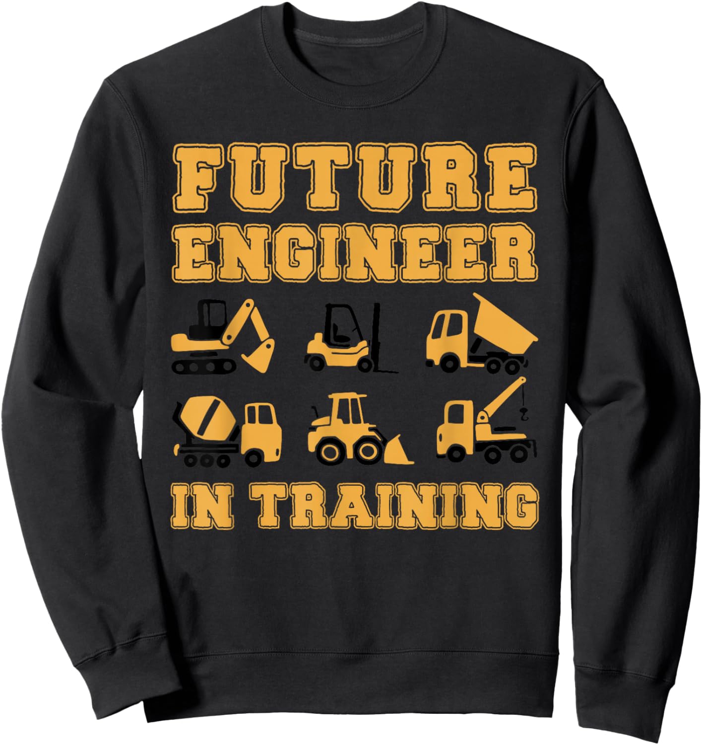 Future Engineer in Training Cute Construction Kids Sweatshirt - Sweatshirt | Black