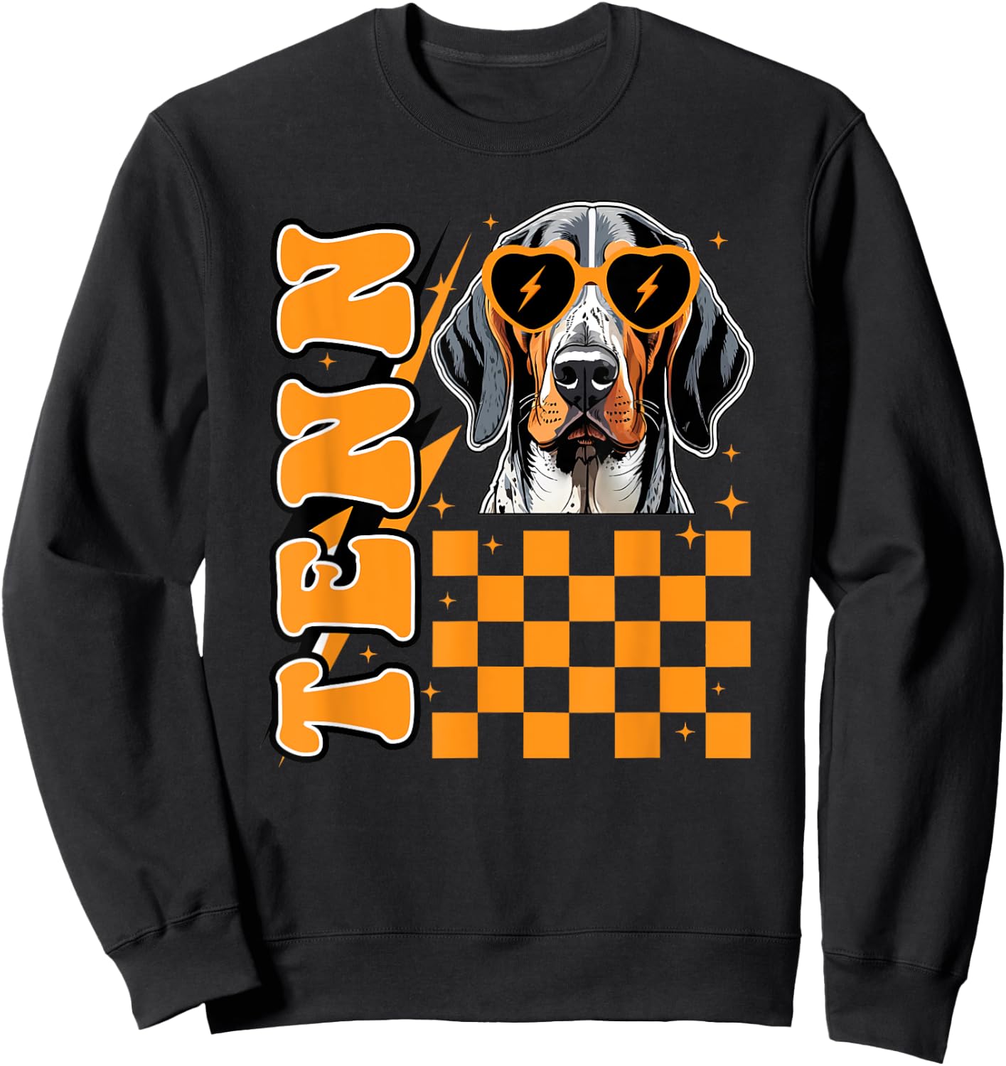 Tennessee Orange White Hound Dog Vintage, TN Orange Blooded Men Women Kids Sweatshirt - Sweatshirt | Black