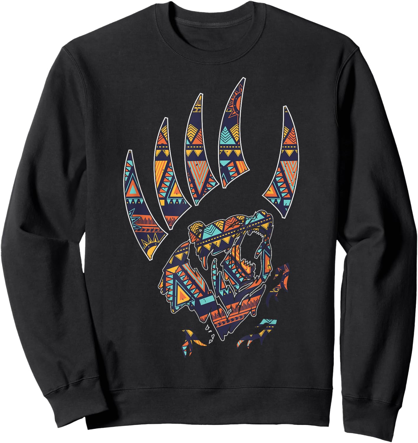 Bear Claw Shirt, Native American Bear Claw Sweatshirt - Sweatshirt | Black