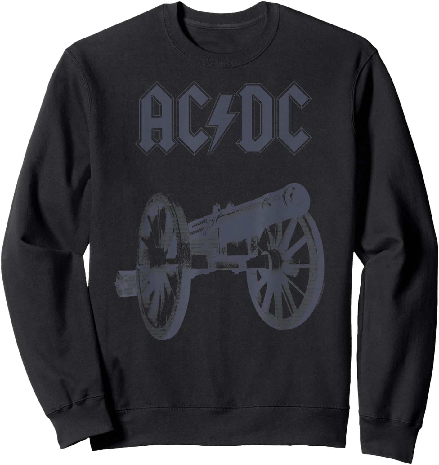 Official AC/DC Cannon Tie Dye Rock Music Band Vintage Logo Sweatshirt - Sweatshirt | Black